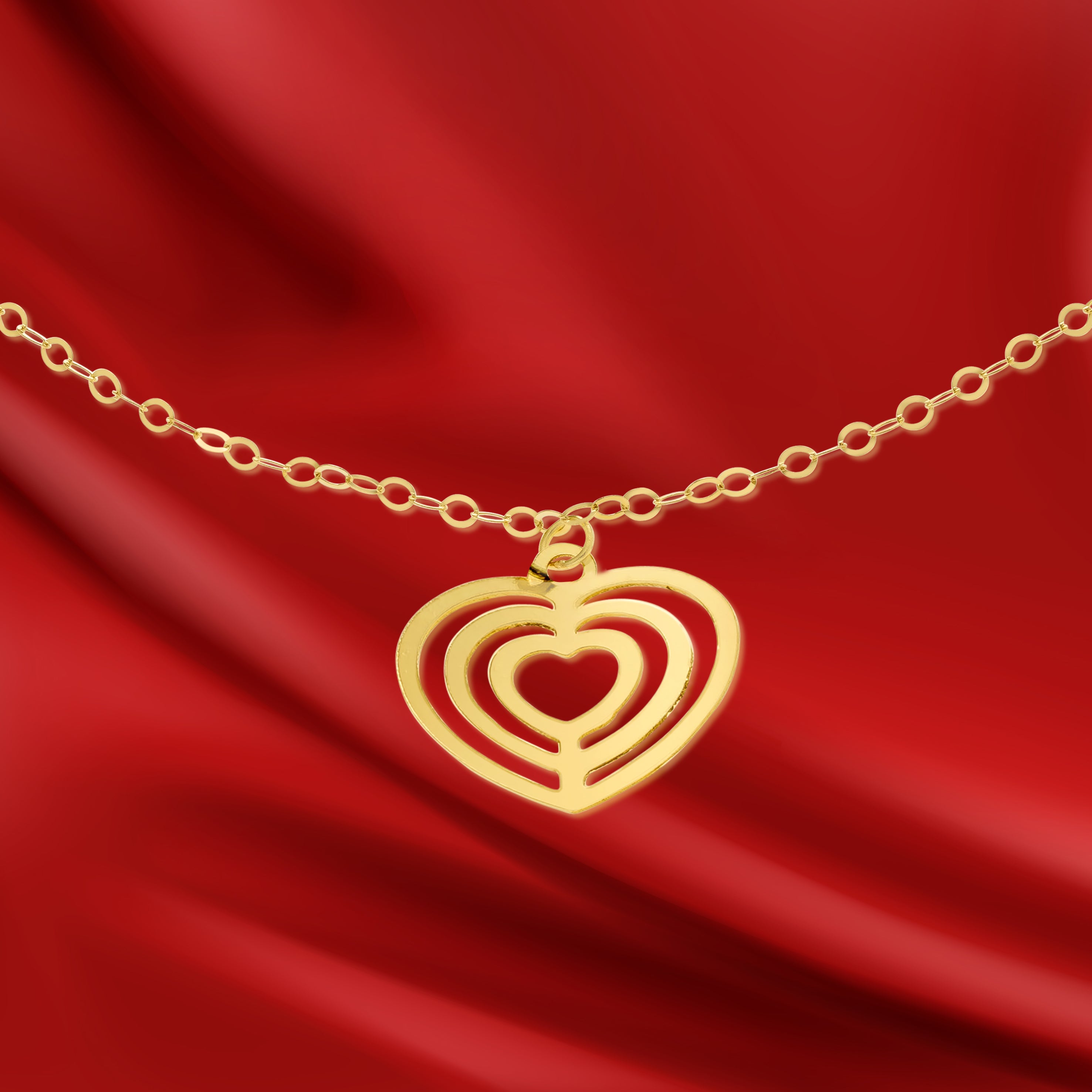 18K Pure Gold Fine Heart Bracelet