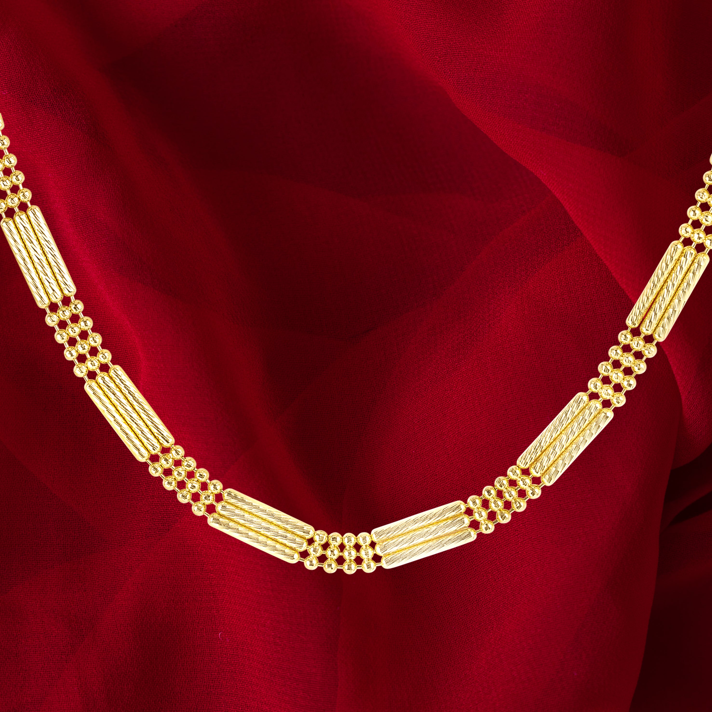 18K Pure Gold 1 Color Layer Seed Chain