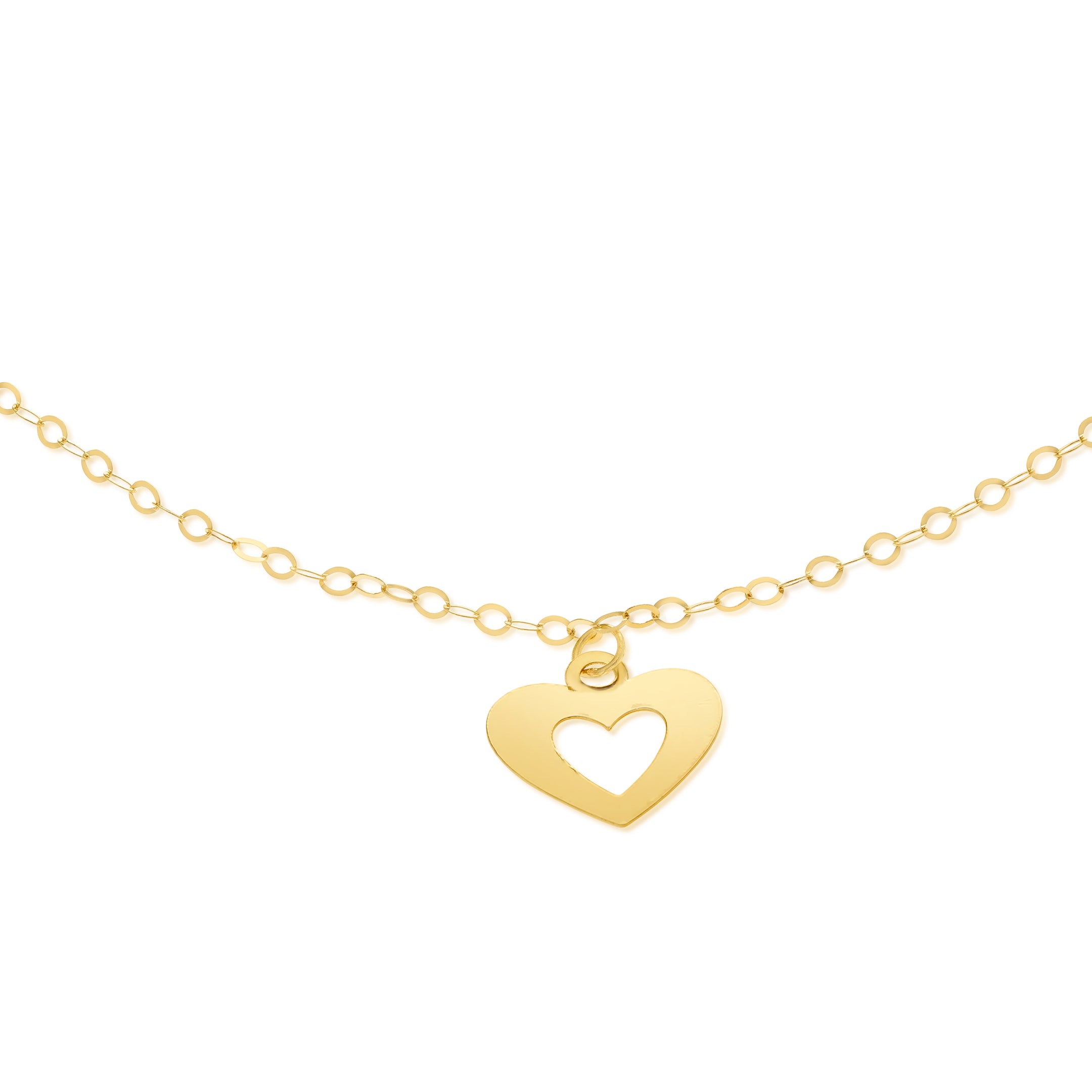 18K Pure Gold Fine Heart Bracelet