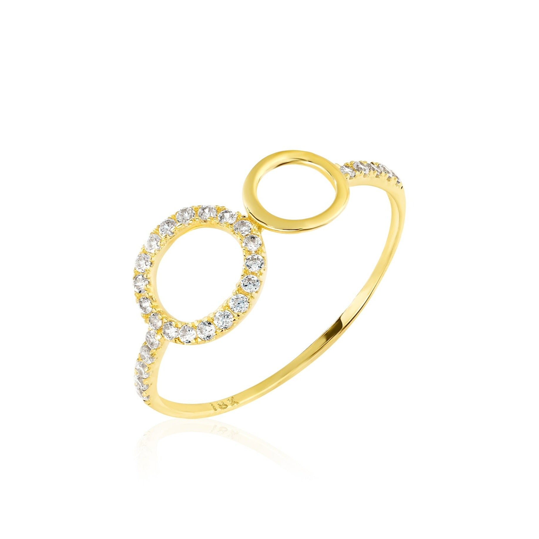 18K Pure Gold Stone Ring