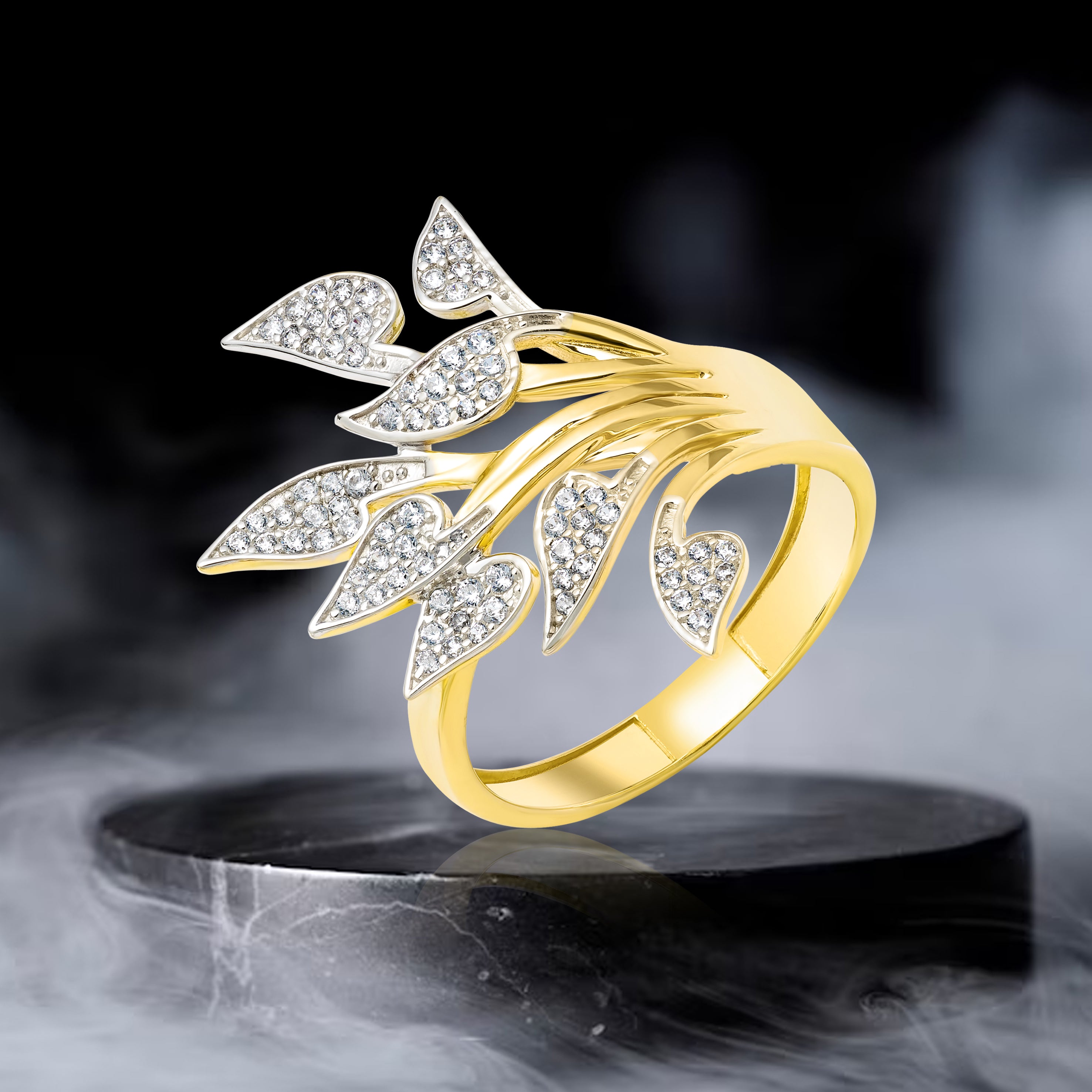 18K Pure Gold Flower Ring