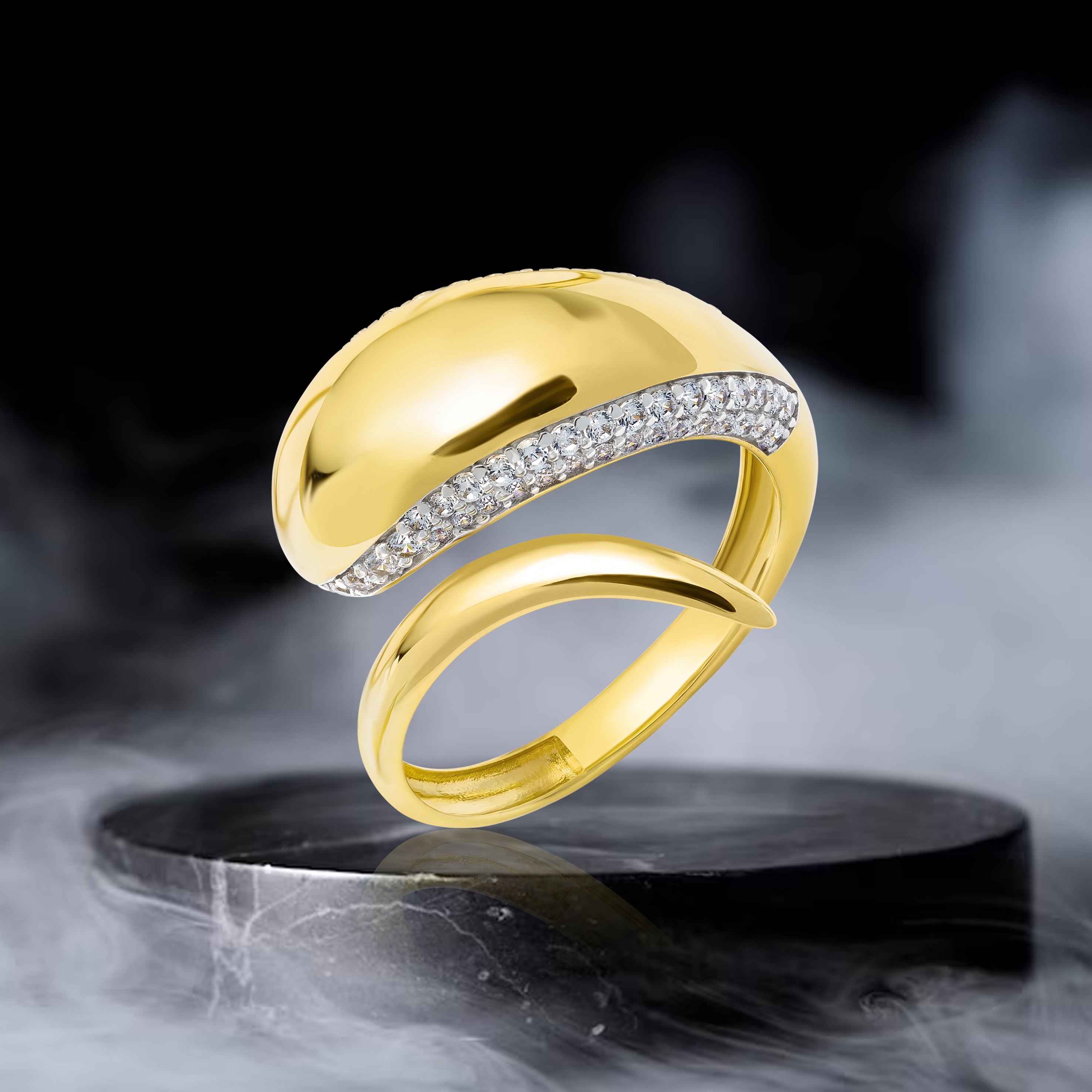 18K Pure Gold Snake Ring
