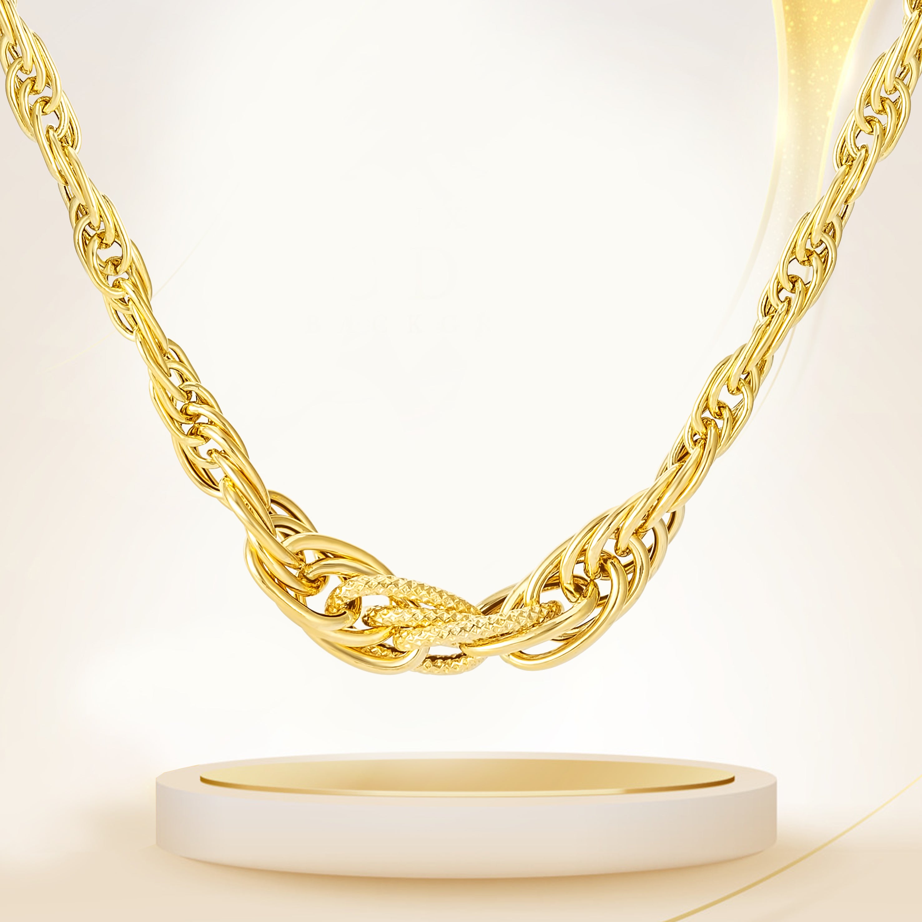 18K Pure Gold Elegant Linked Chain