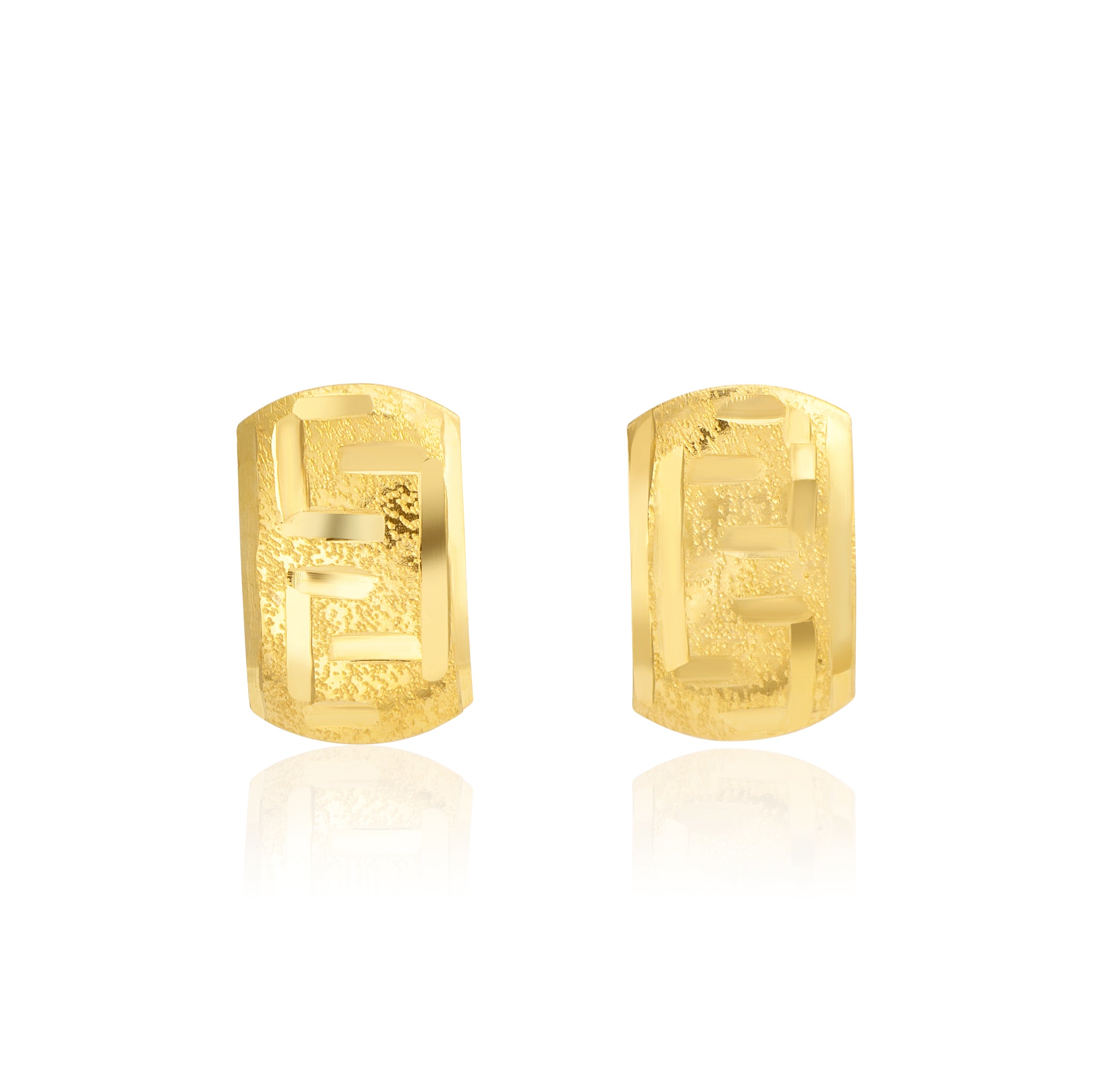 18K Pure Gold Clip Design Screw Earring
