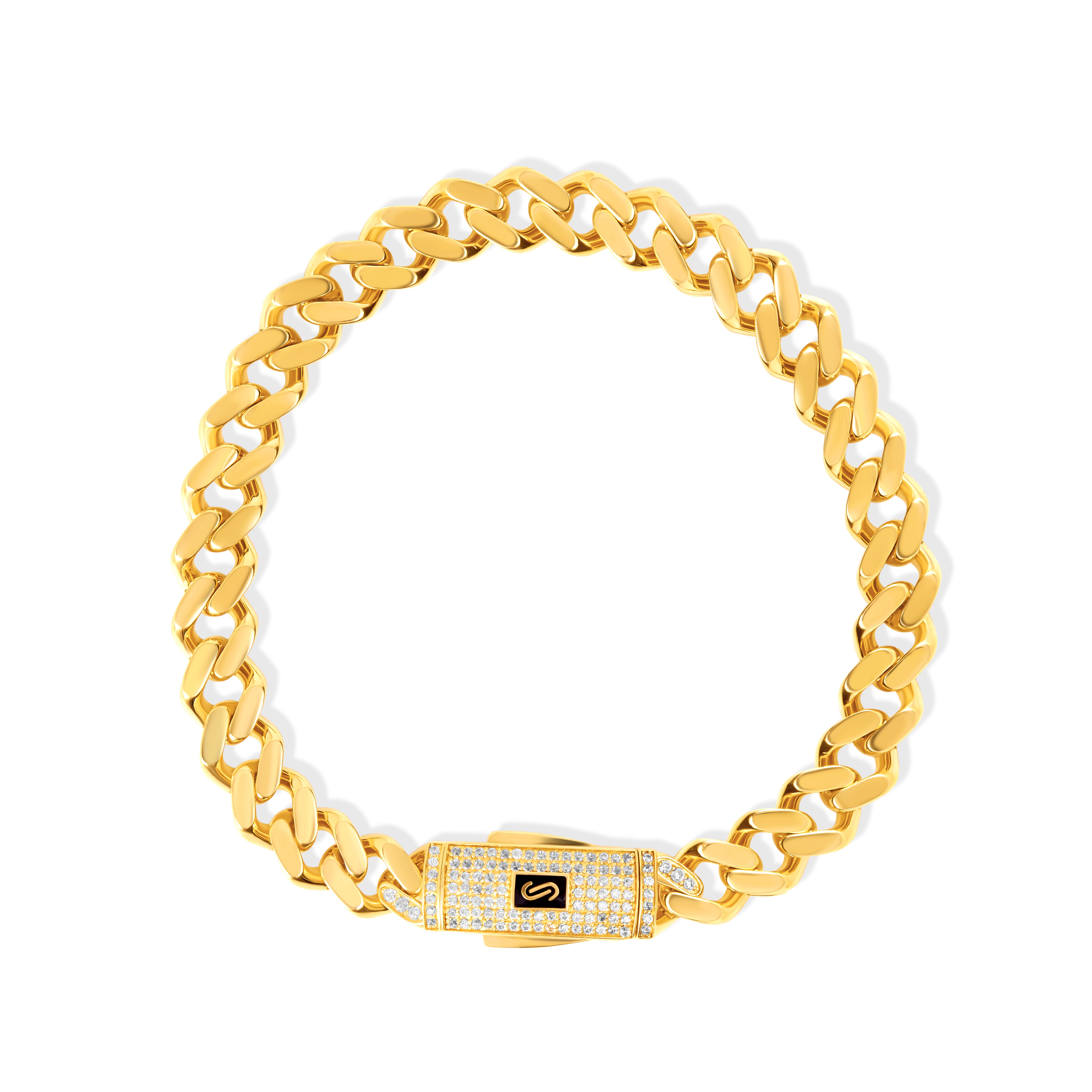 18K Pure Gold Thick Linked Bracelet