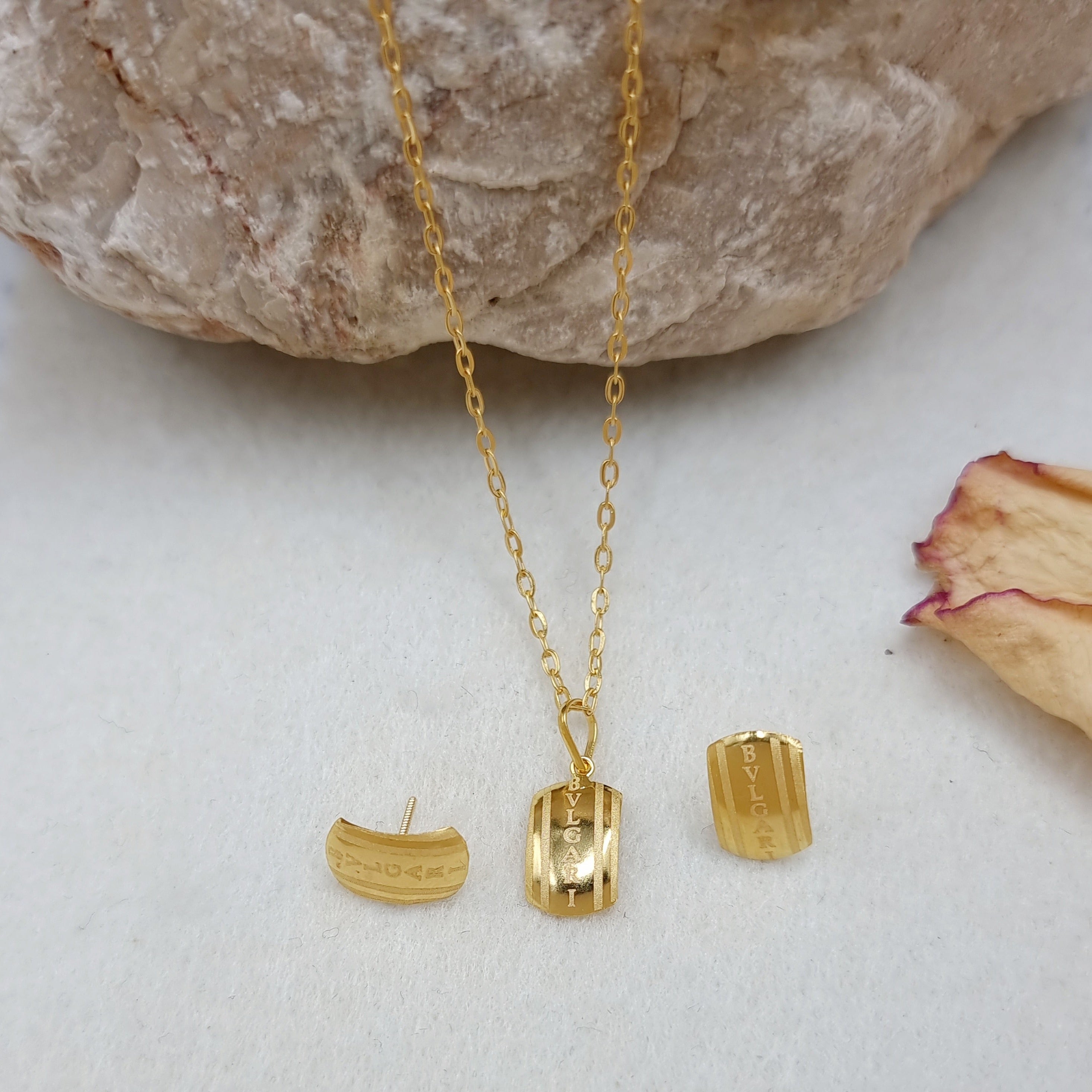 18K Pure Gold Elegant Clip Jewelry Set