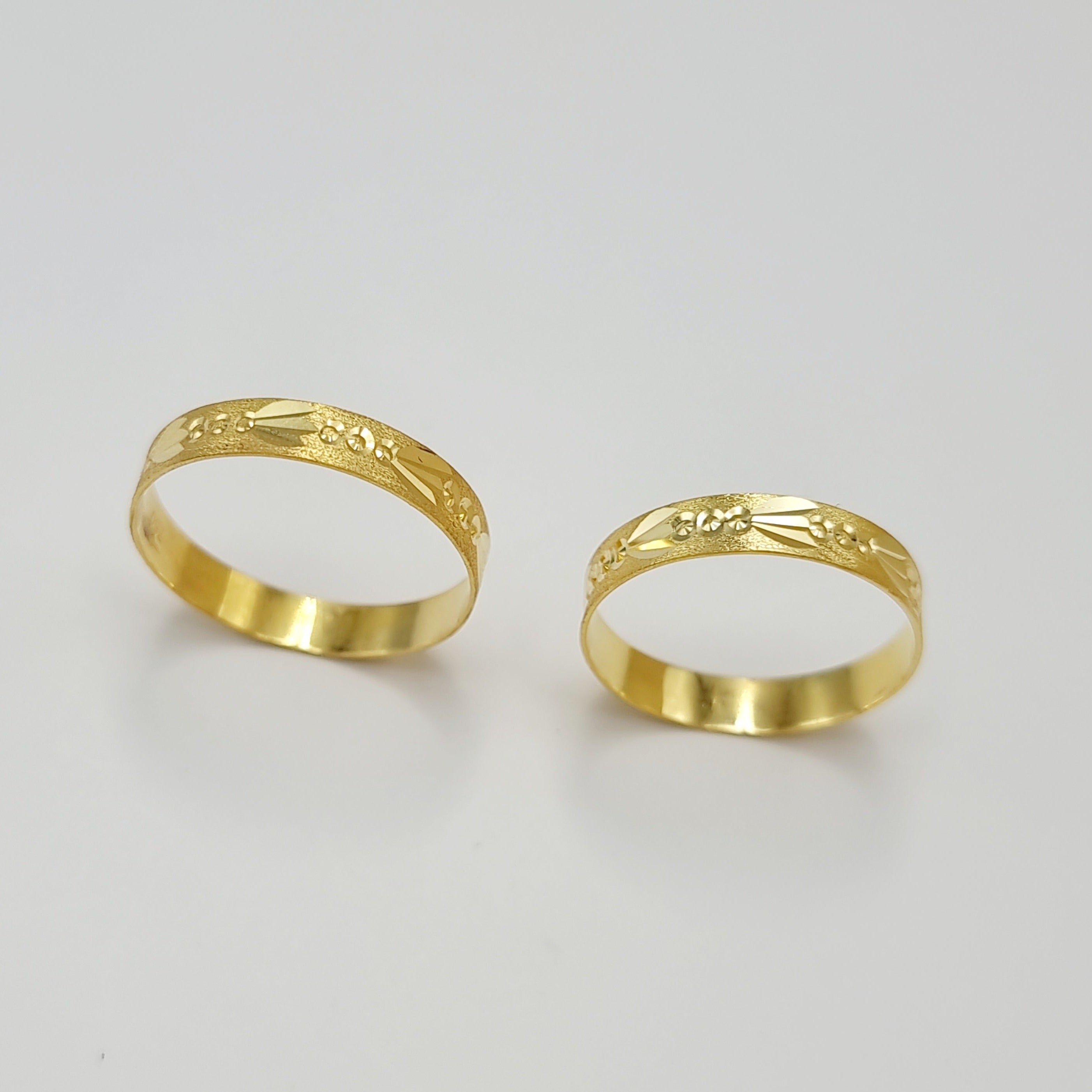 18K Pure Gold Elegant Design Couple Ring