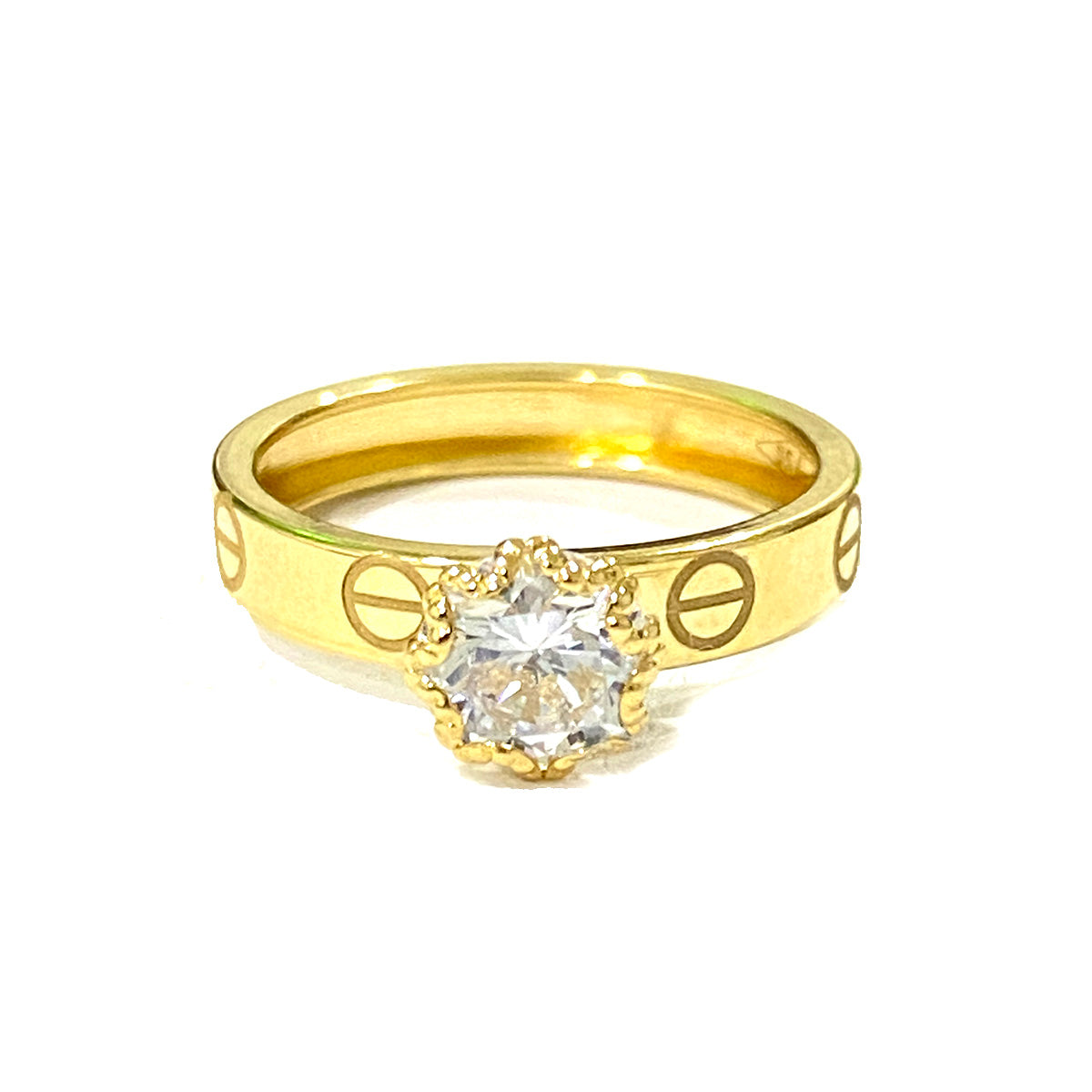 GR557_01 18K Solid Gold Engagement Elegant Design Ring-5