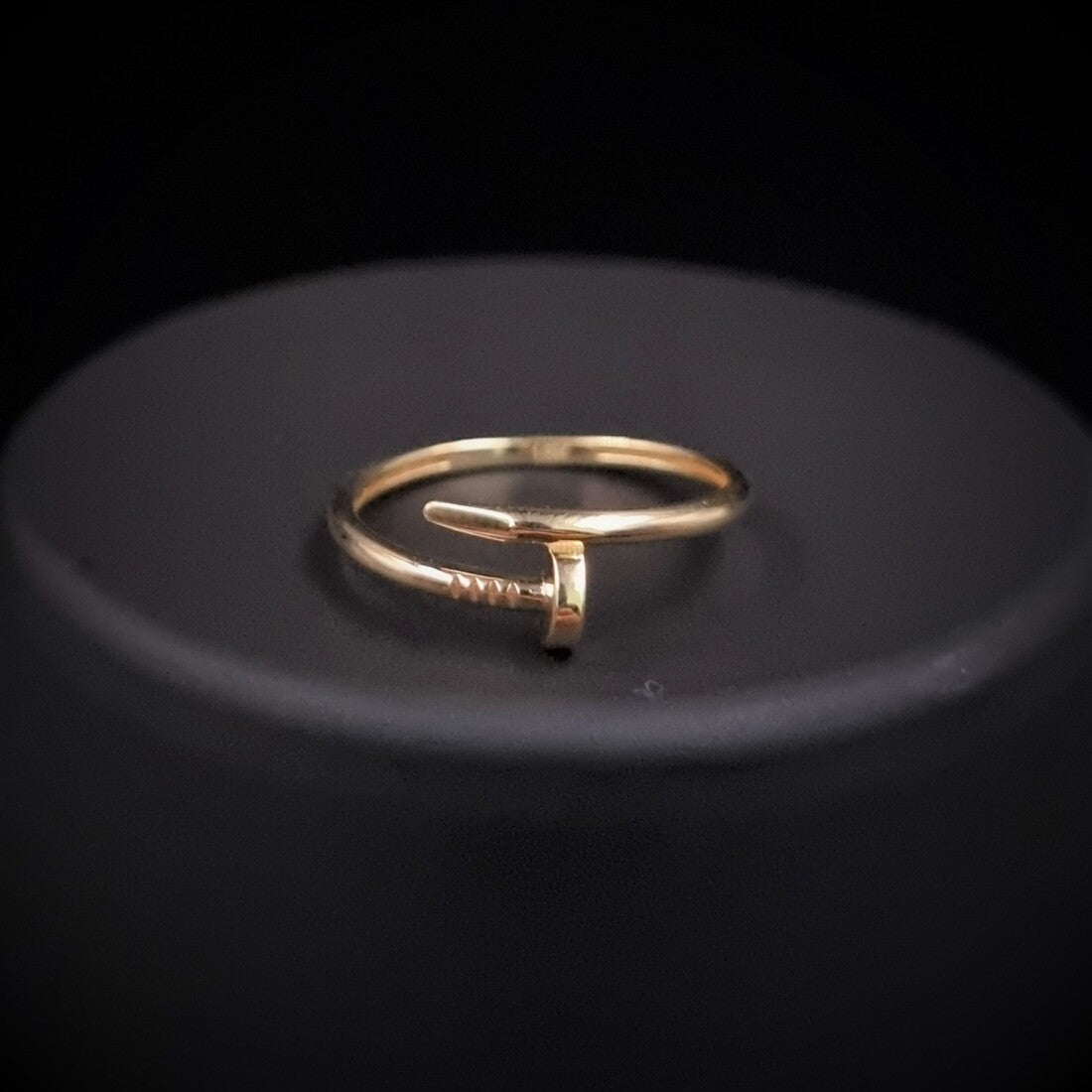 18K Pure Gold Nail Ring