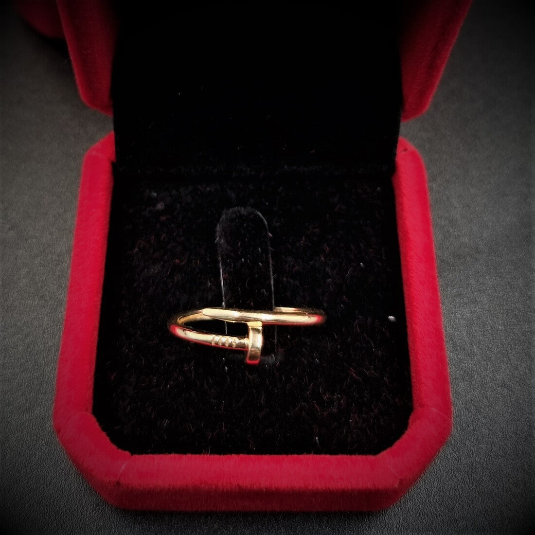 18K Pure Gold Nail Ring