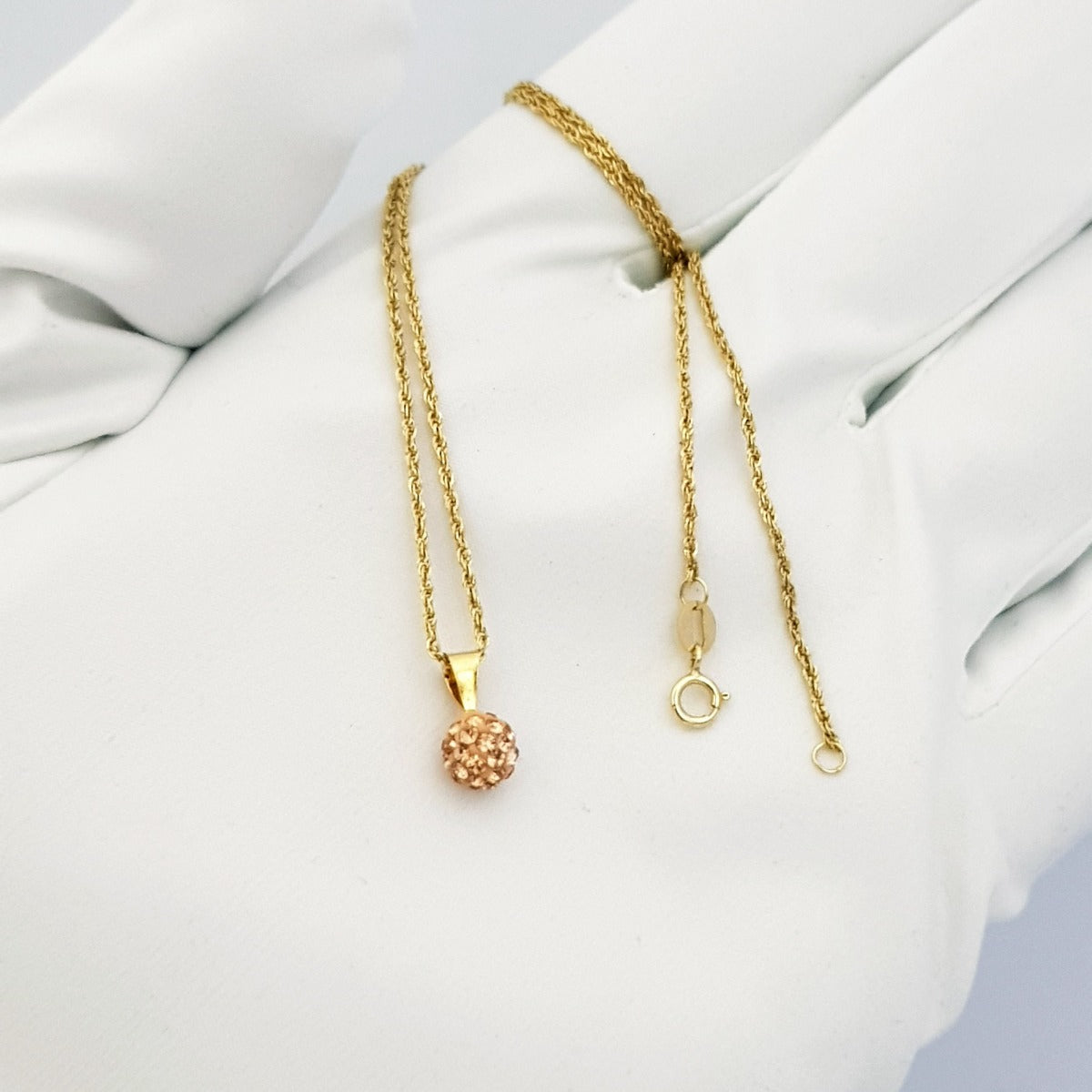 18K Pure Gold Swarski Stone Necklace