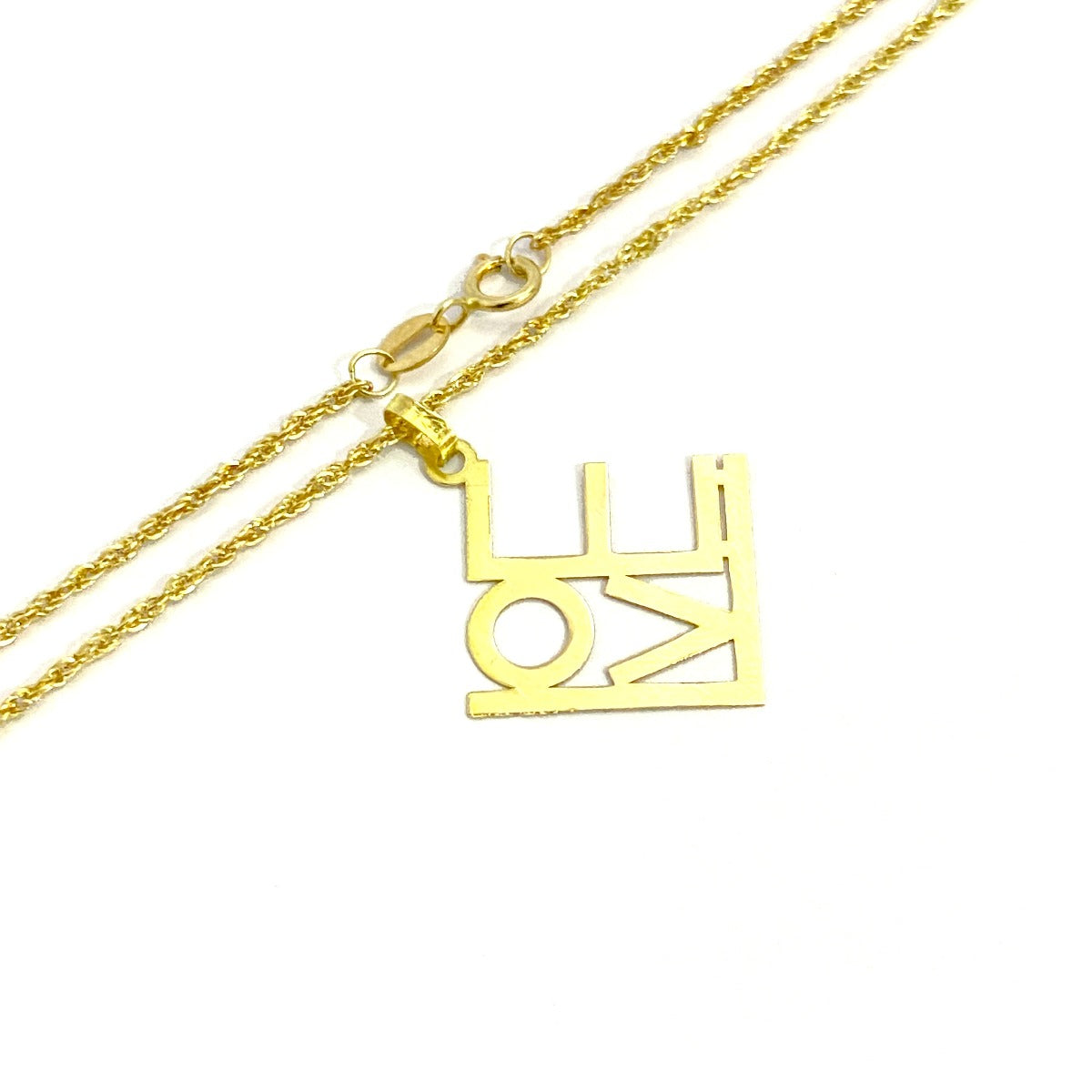 18K Pure Gold Love Design Pendant Necklace