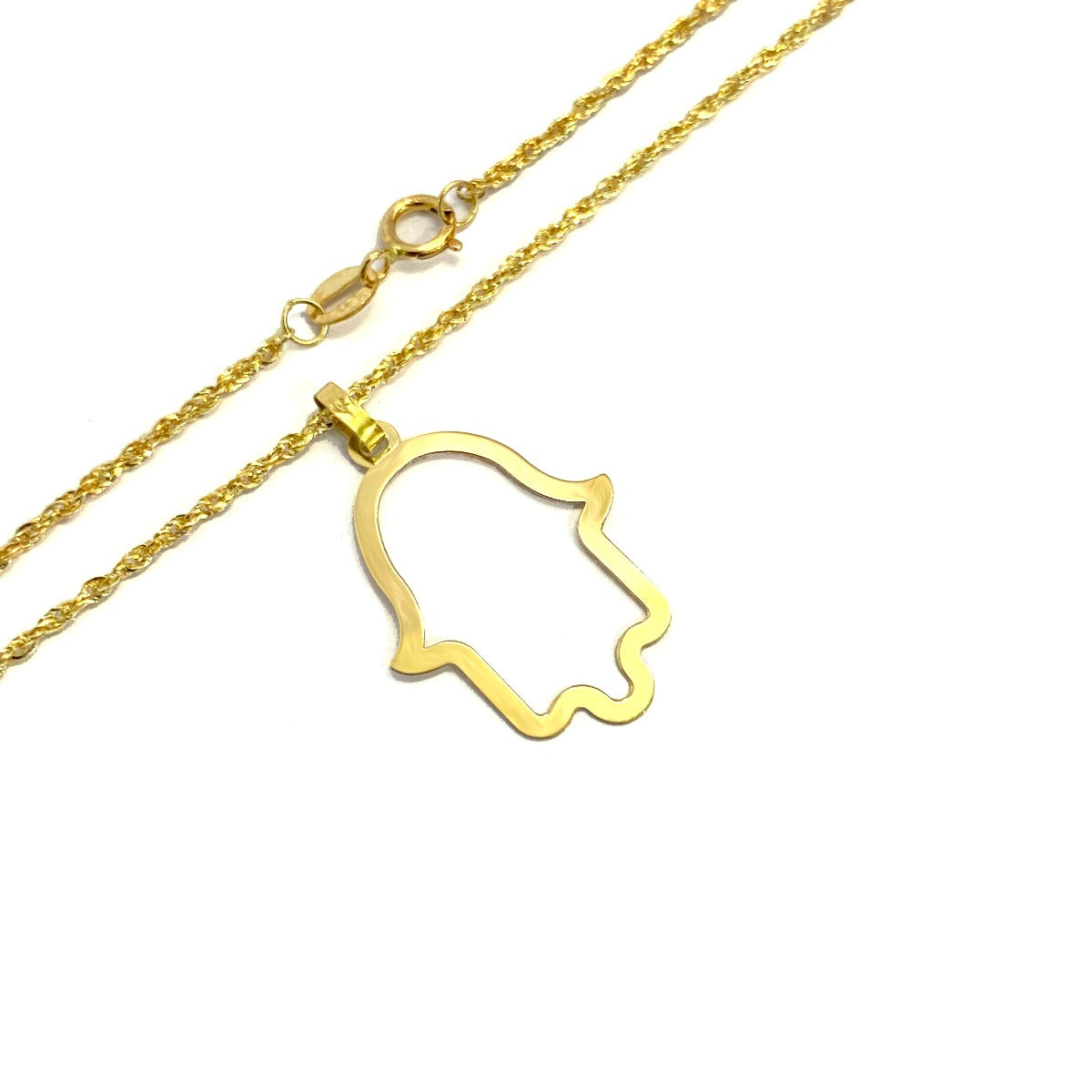 18K Pure Gold Hand Pendant Necklace 18K Gold Necklace for Women