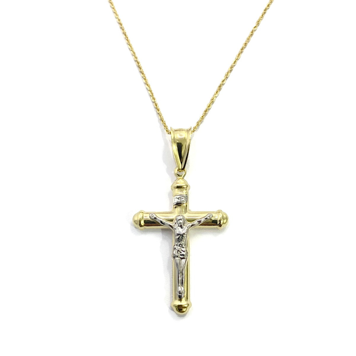 18K Pure Gold Cross Pendant Necklace