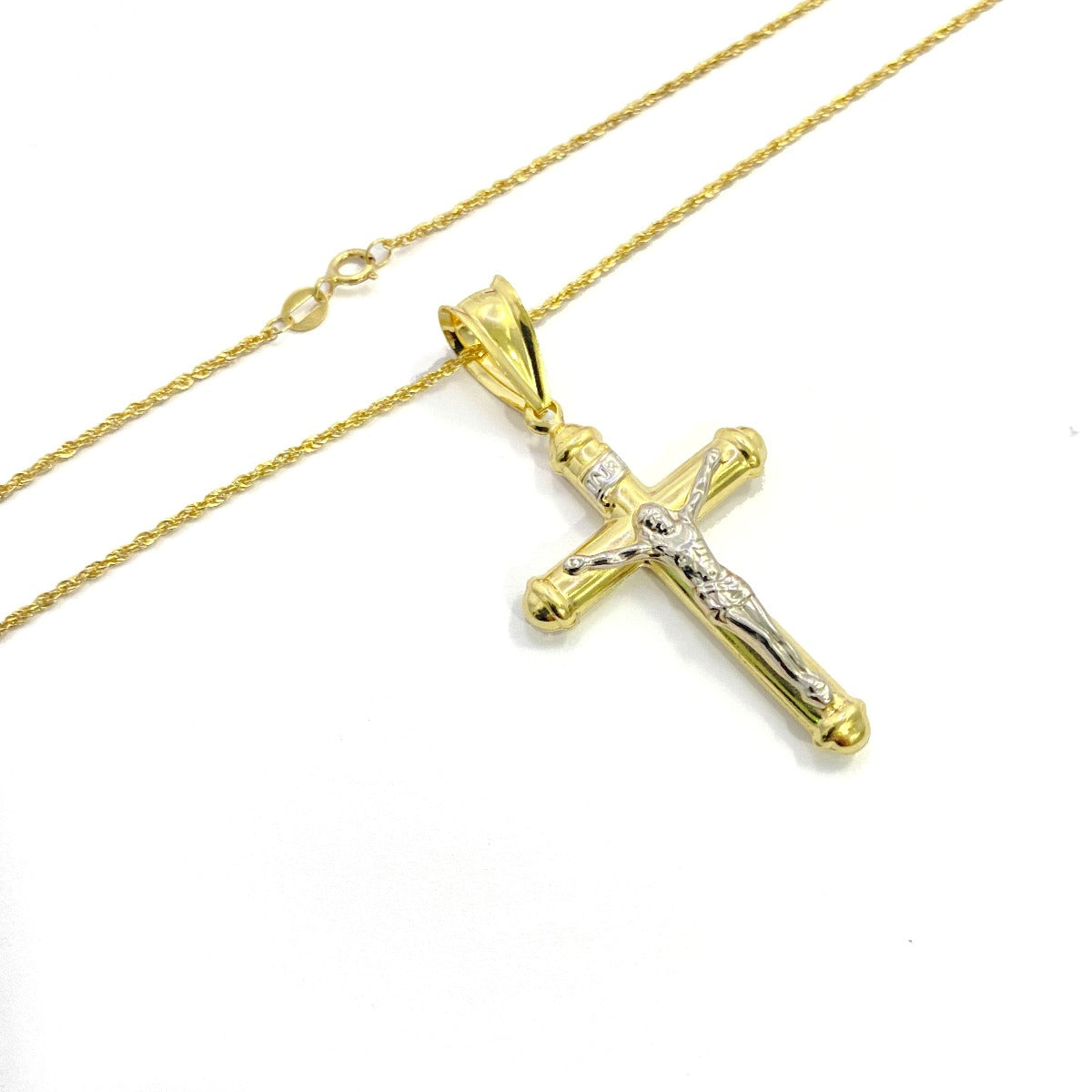 18K Pure Gold Cross Pendant Necklace
