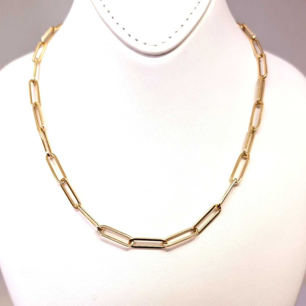 18K Pure Gold Long Link Chain Necklace Gold Necklace for Women 18K