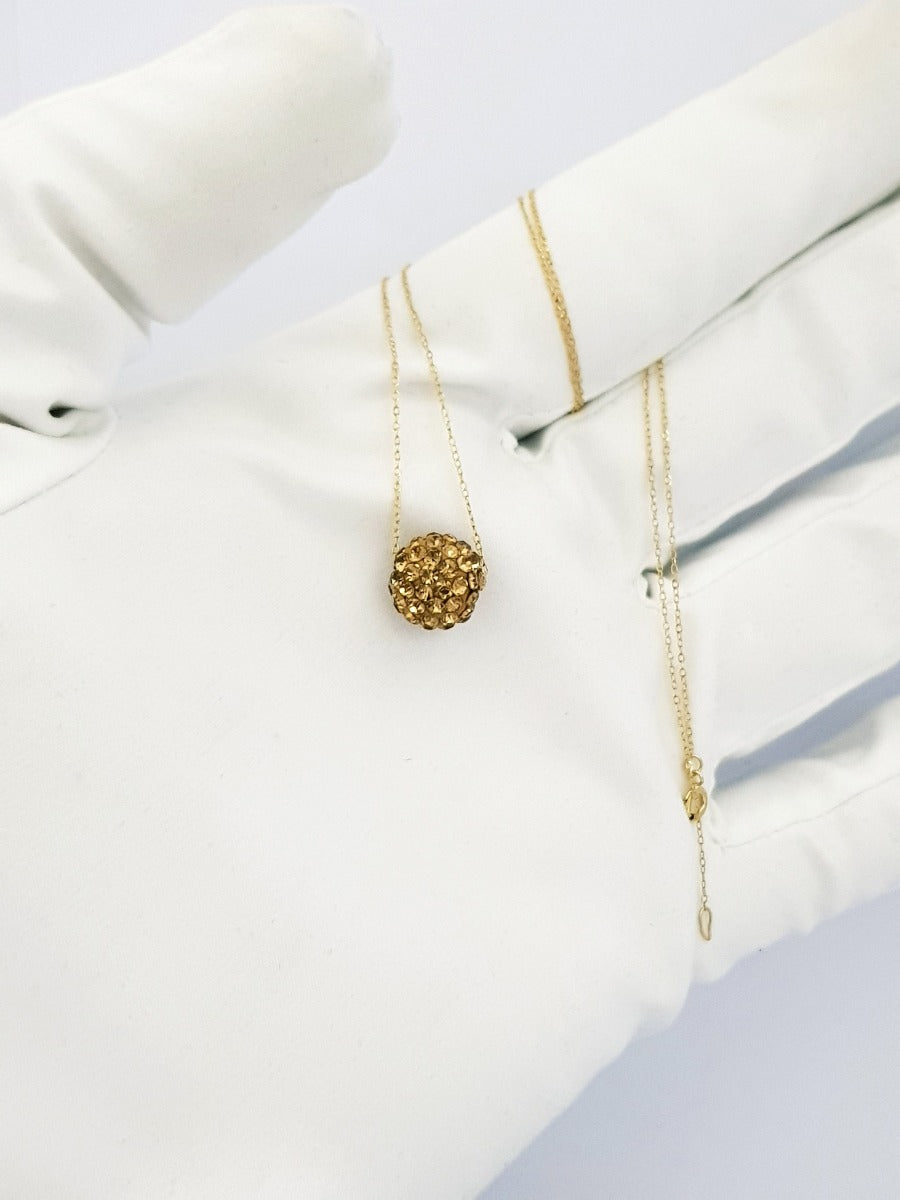 18K Pure Gold Swarski Design Necklace