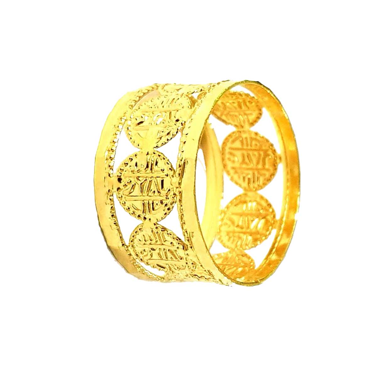 21K Solid Gold Lira Design Ring-7