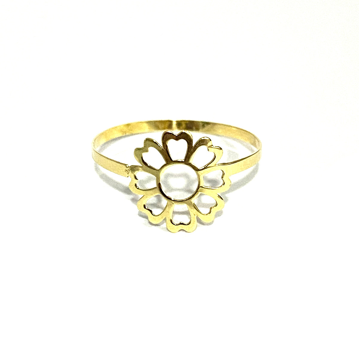 18K Pure Gold Elegant Flower Design Ring