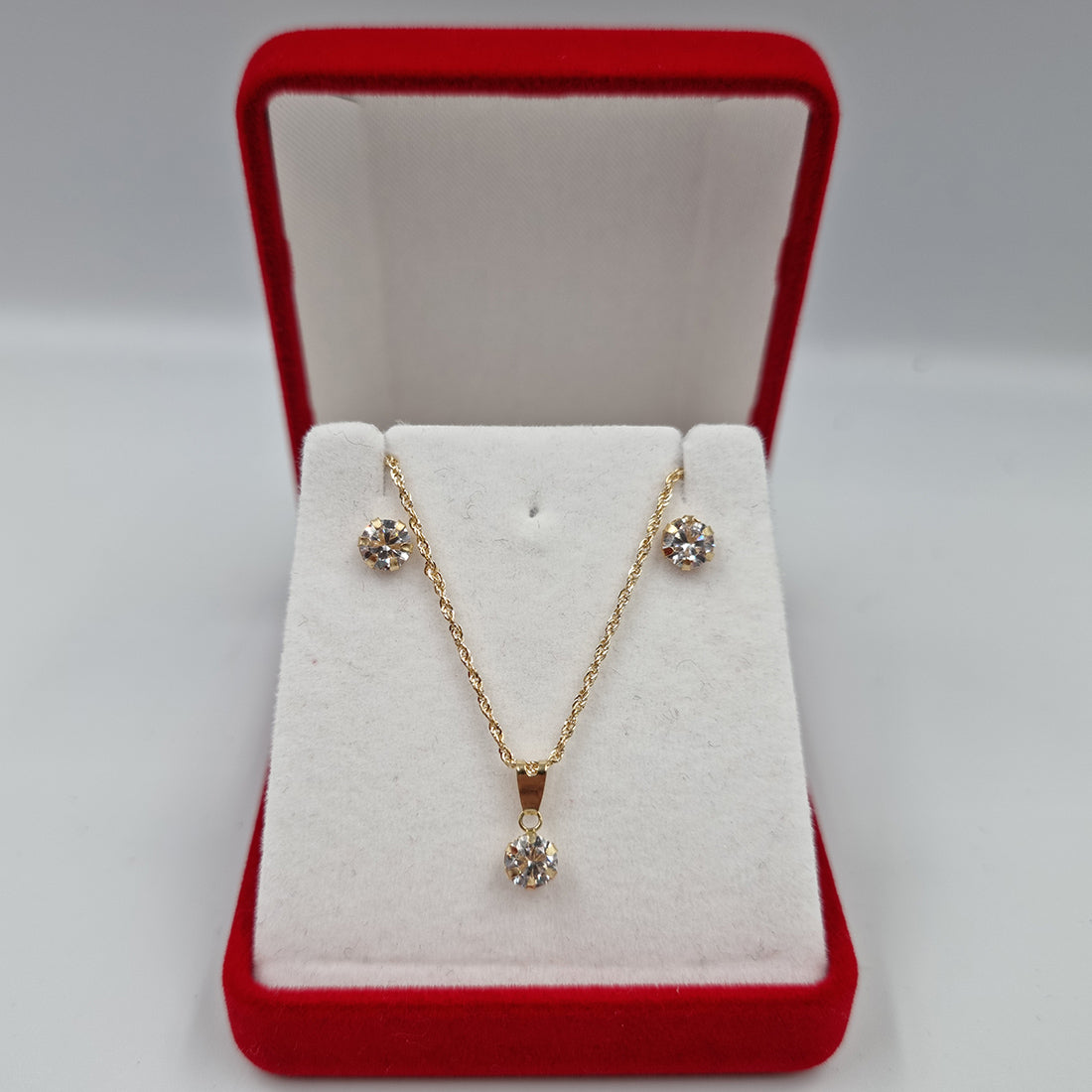 18K Pure Gold Crystal Jewelry Set