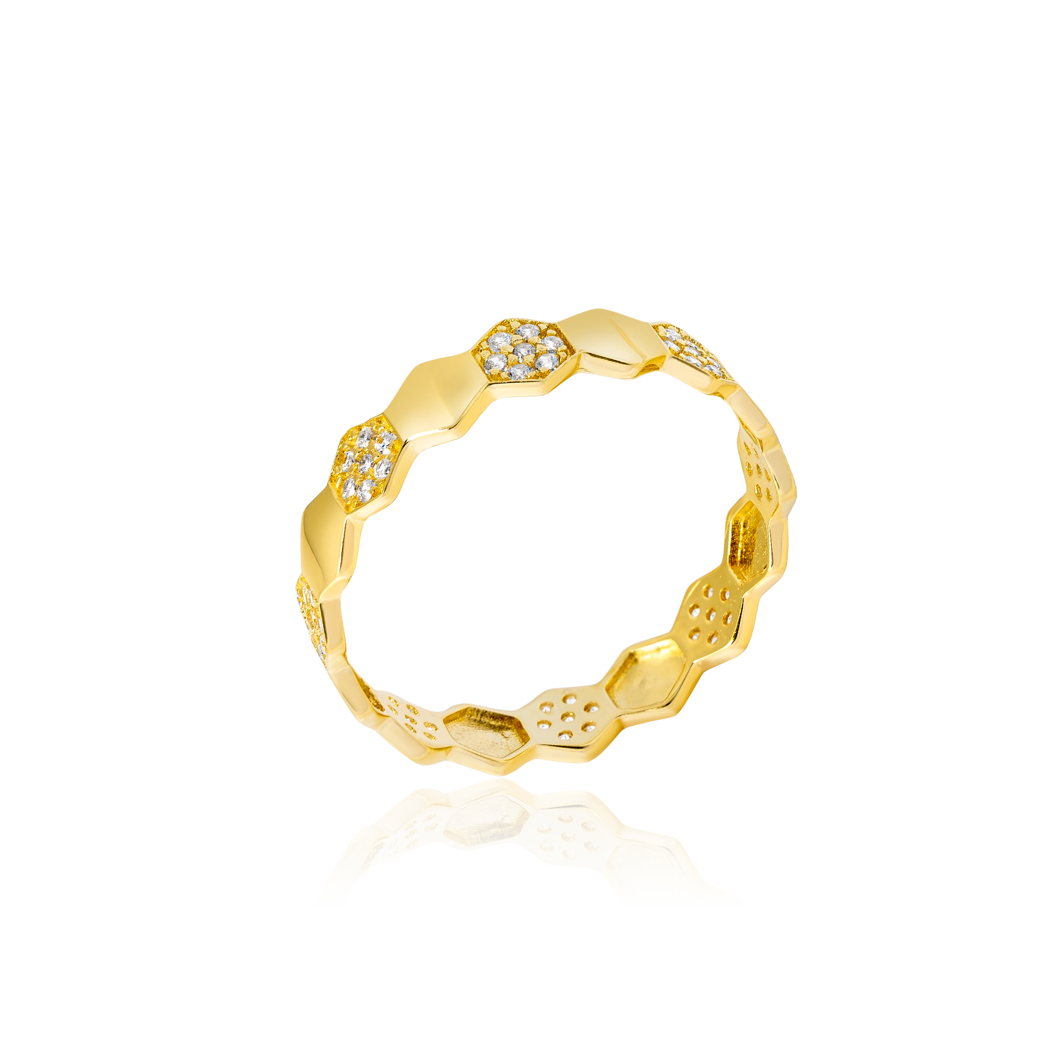 Pure Gold Latest Rings 18K Pure Gold Stone Ring