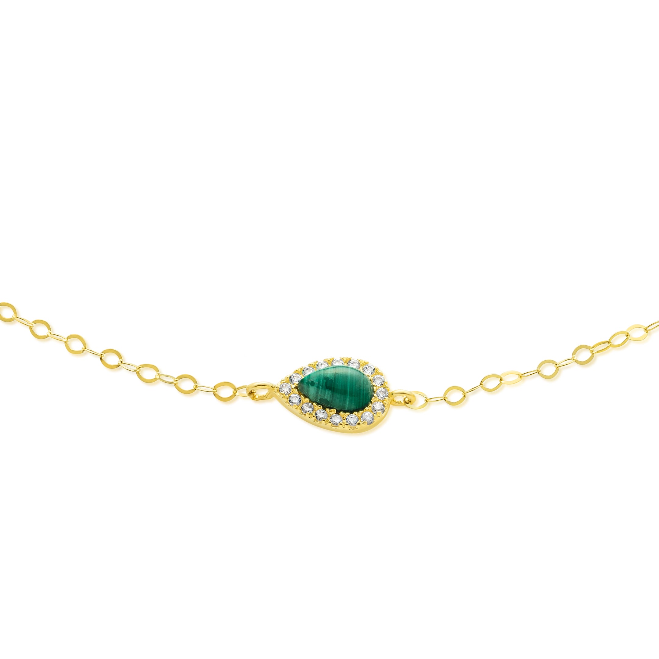 18K Pure Gold Fine Stone Bracelet