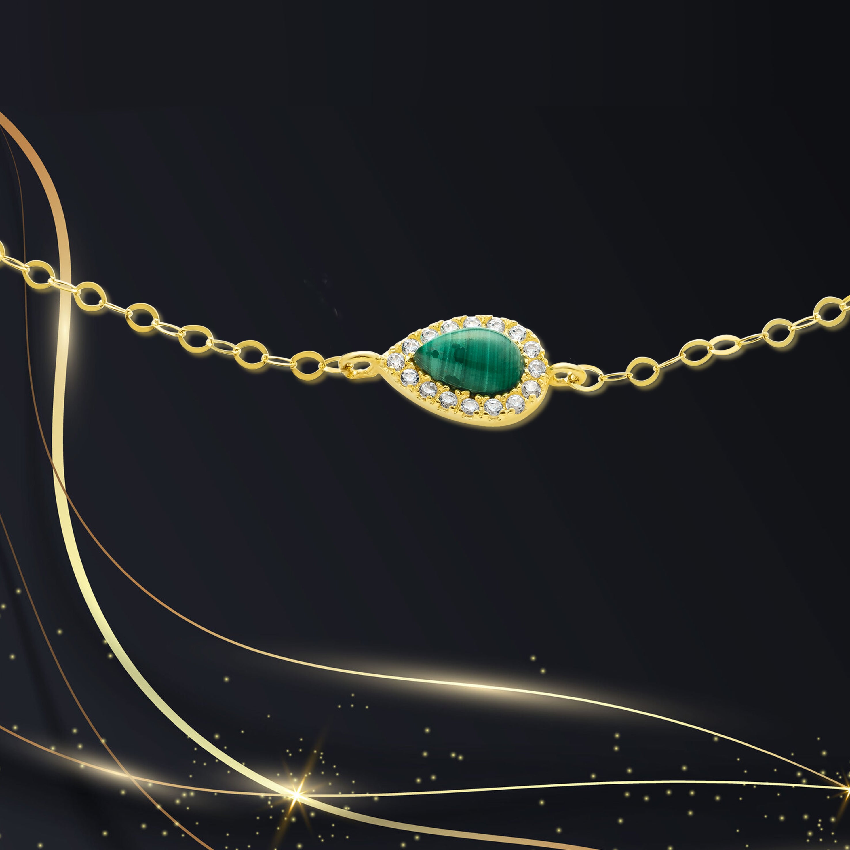 18K Pure Gold Fine Stone Bracelet