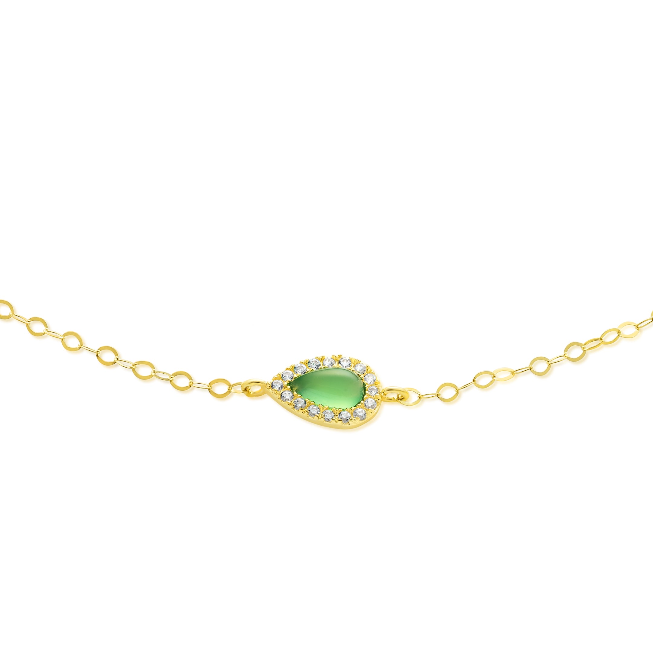 18K Pure Gold Fine Stone Bracelet