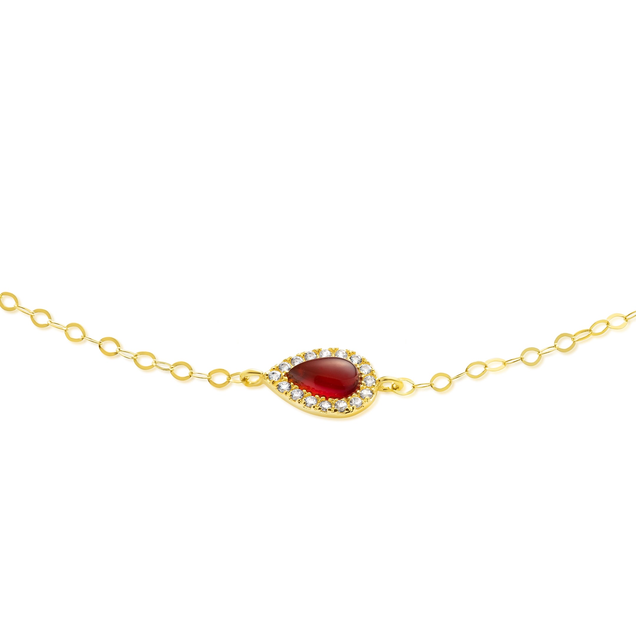 18K Pure Gold Fine Stone Bracelet