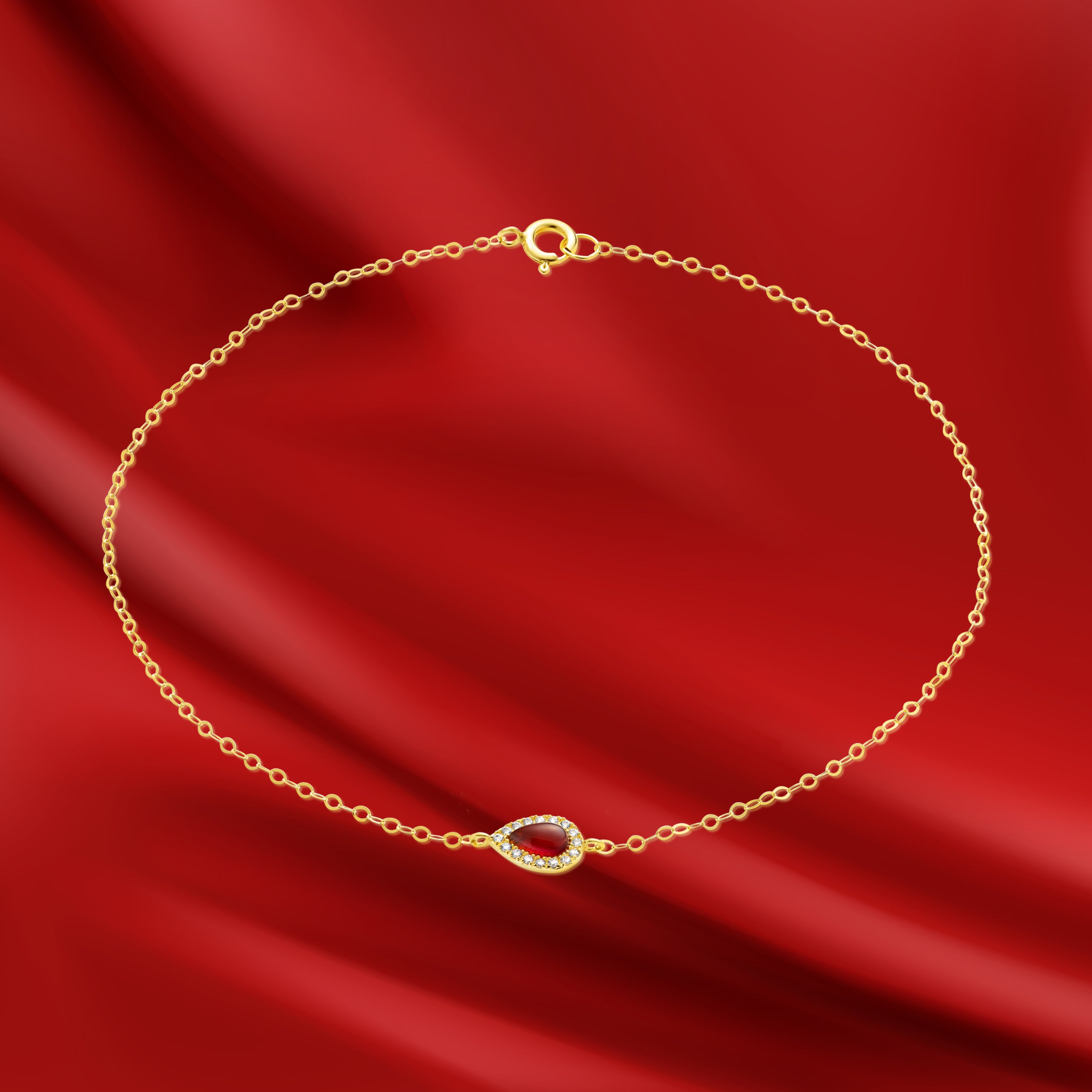 18K Pure Gold Fine Stone Bracelet