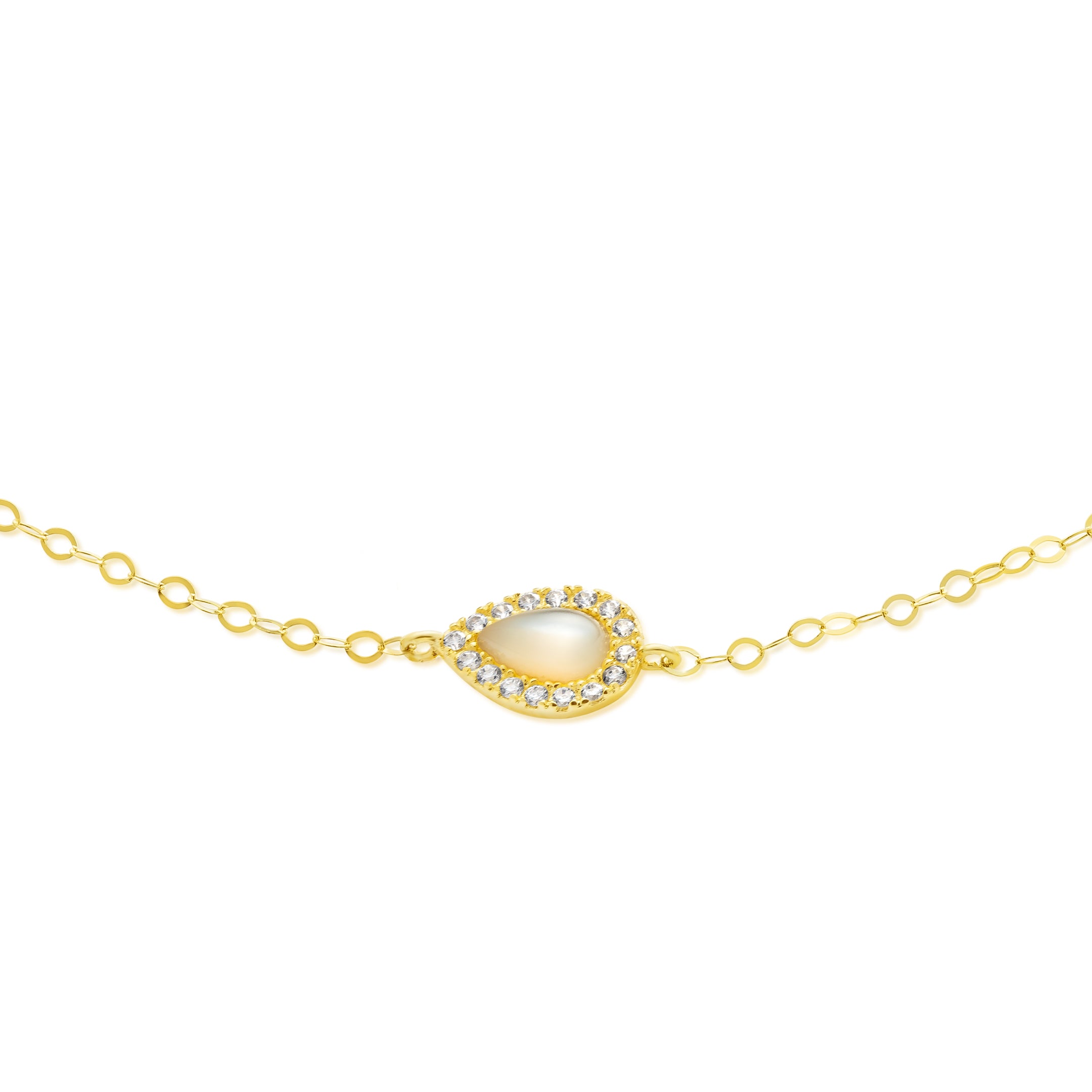 18K Pure Gold Fine Stone Bracelet