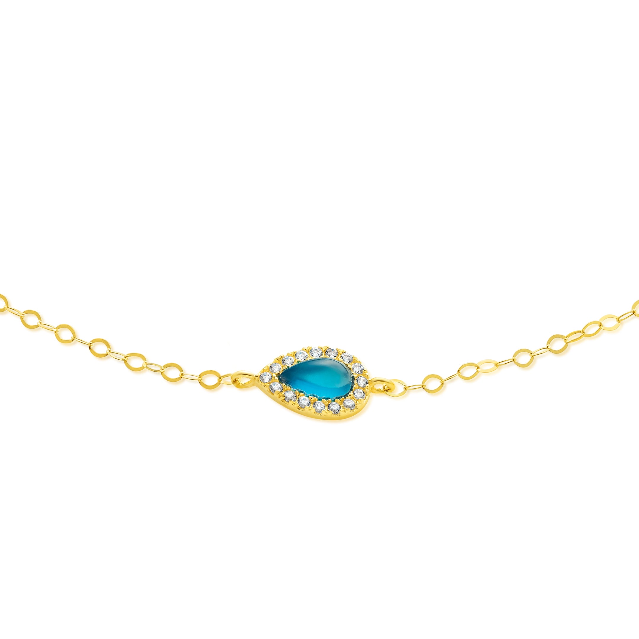 18K Pure Gold Fine Stone Bracelet