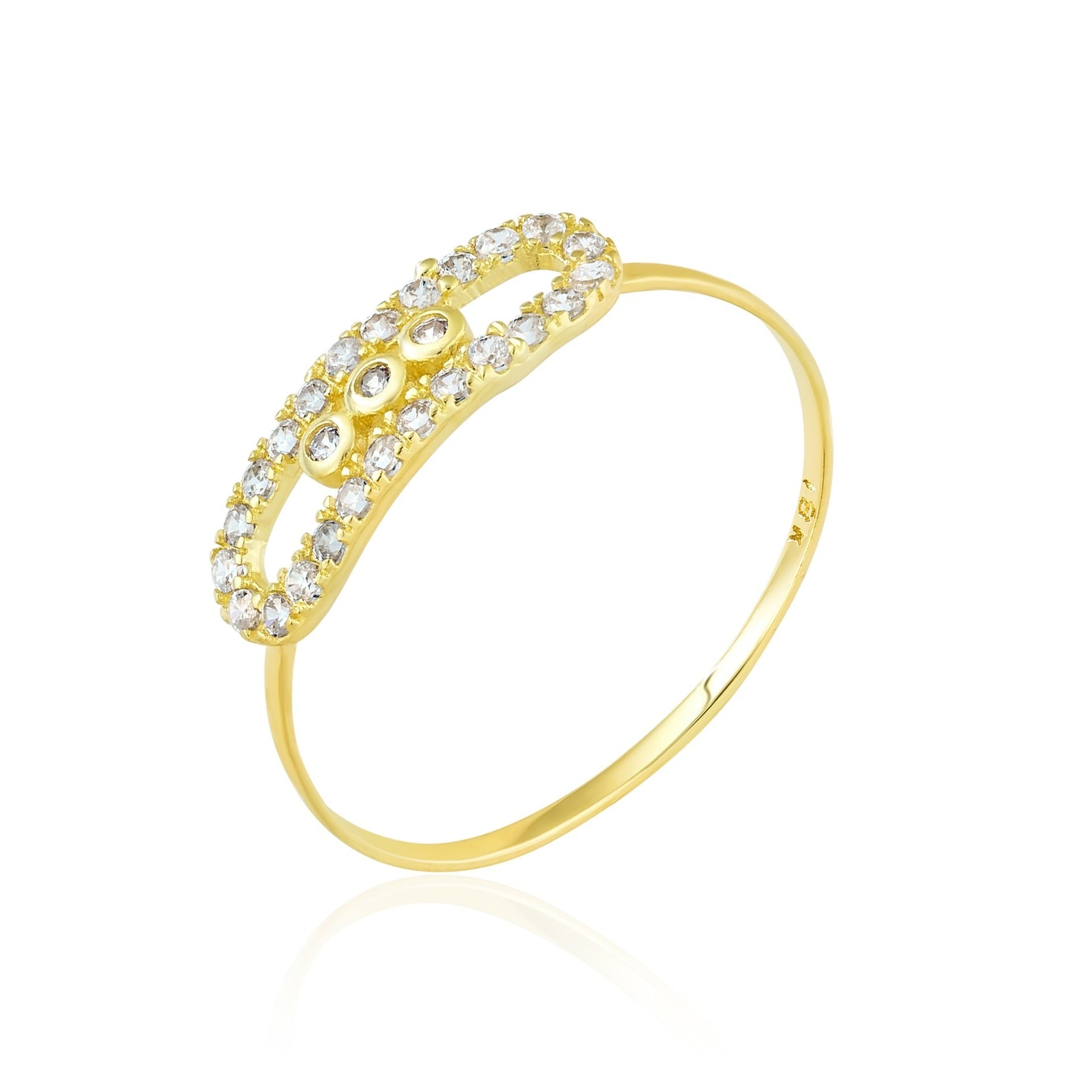 18K Pure Gold Stone Ring