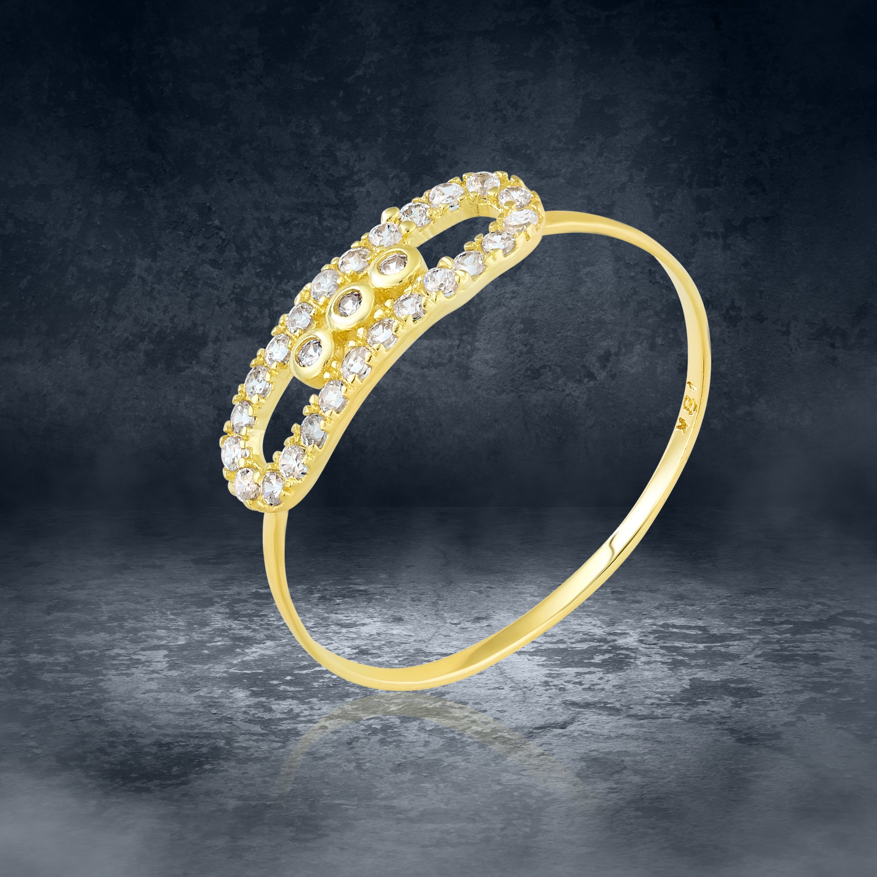 Pure Gold Latest Rings 18K Pure Gold Stone Ring