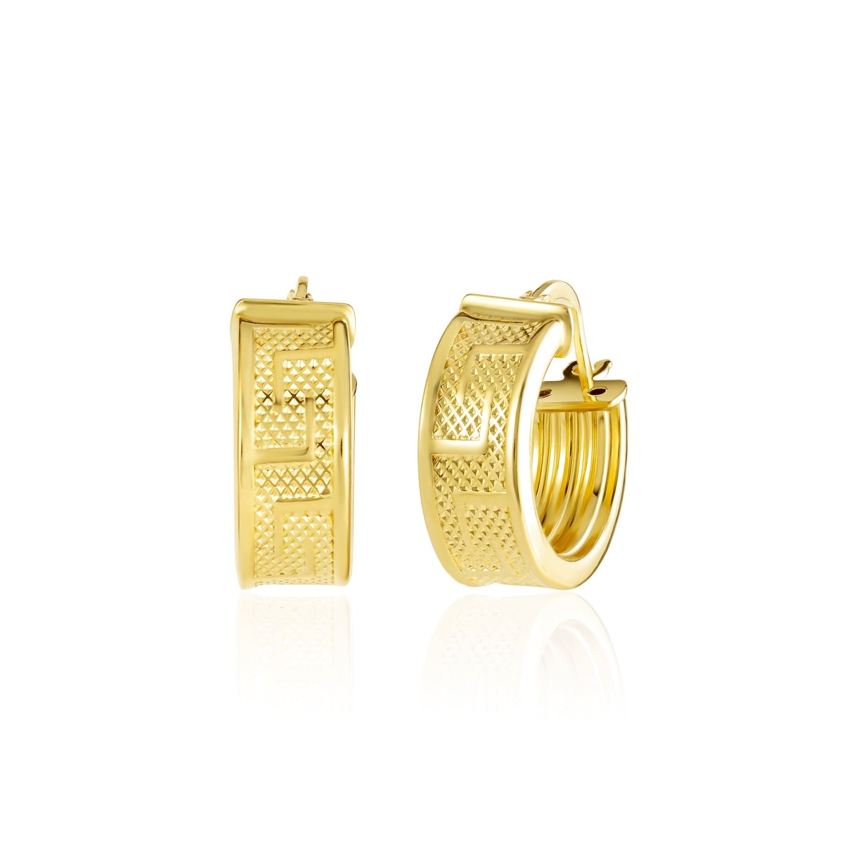 18K Pure Gold Round Loop Earring Set