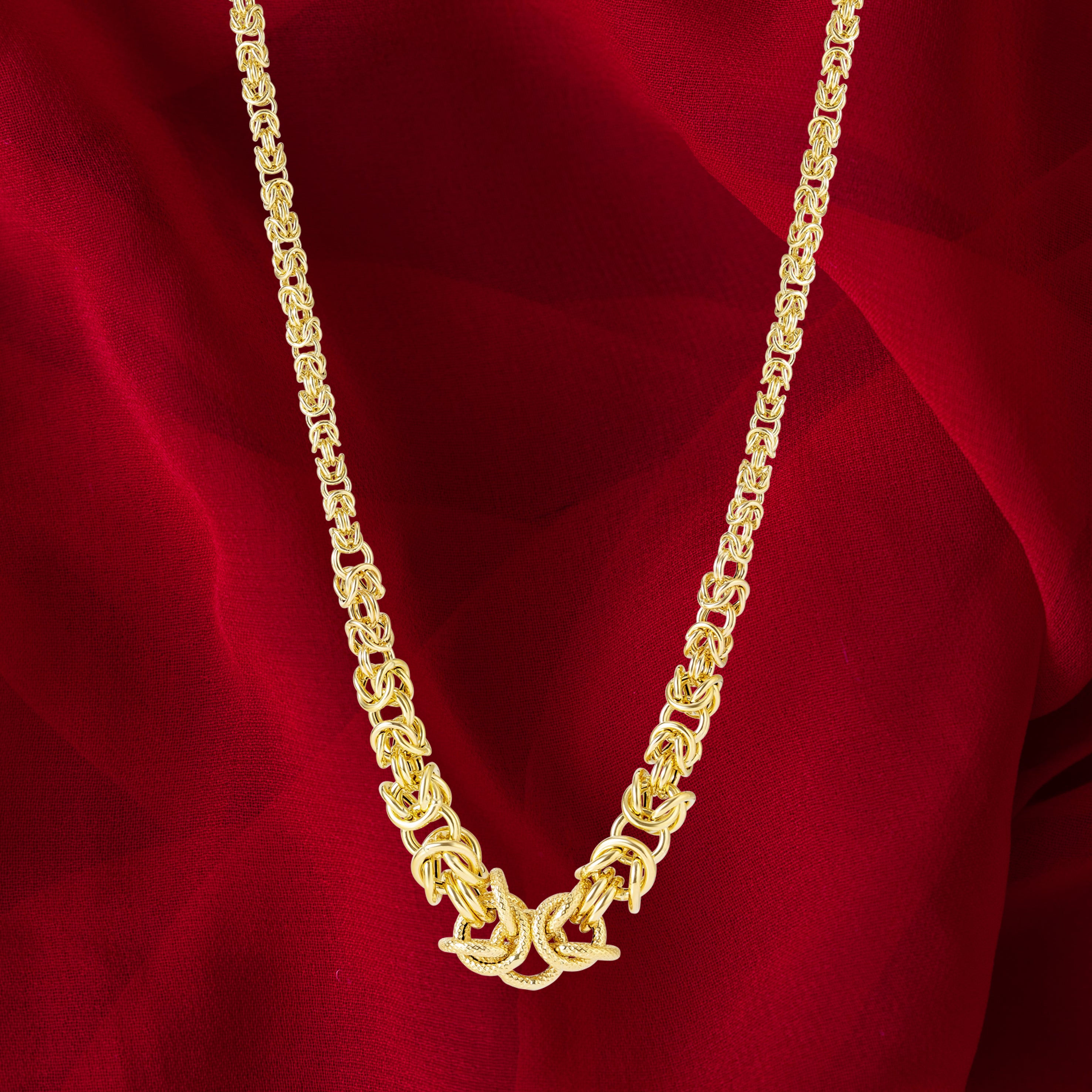 18K Pure Gold Elegant Linked Chain