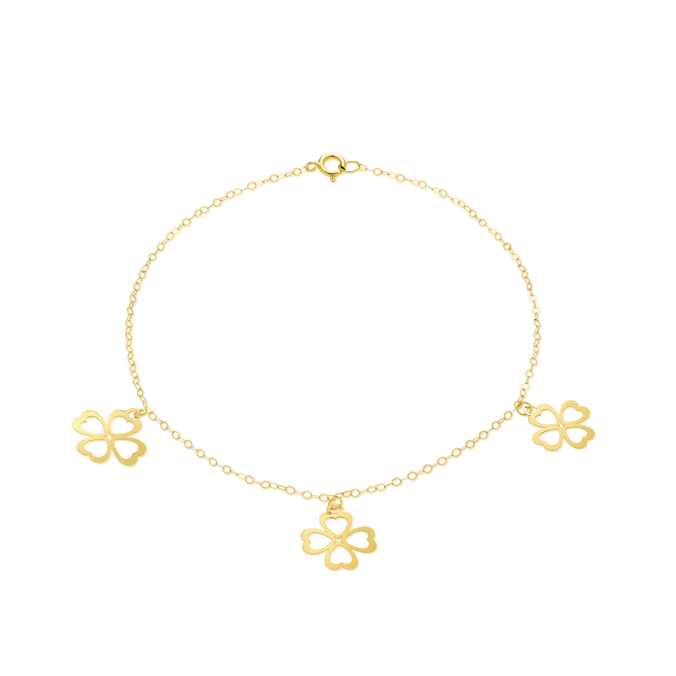 18K Pure Gold Fine Flower Bracelet