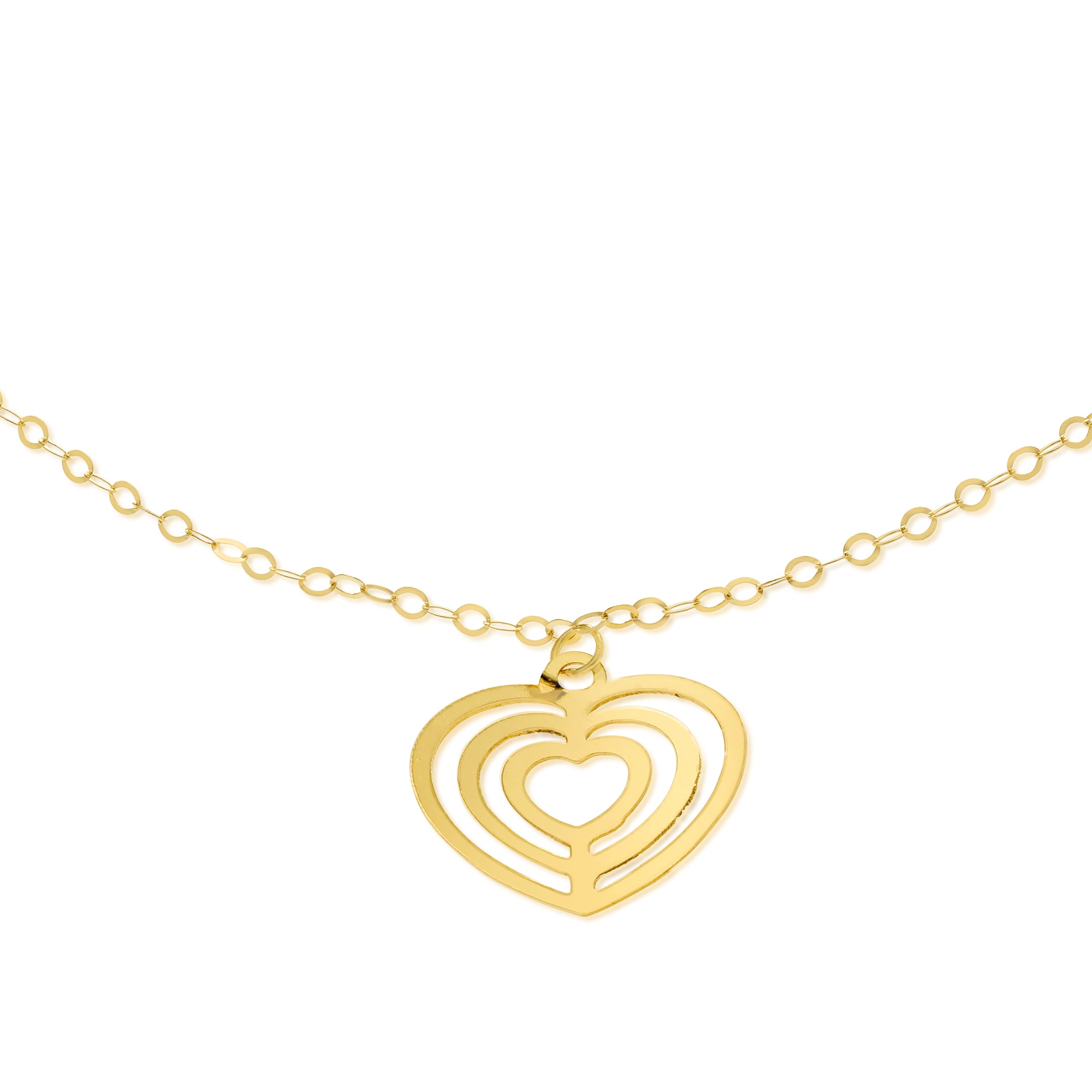 18K Pure Gold Fine Heart Bracelet