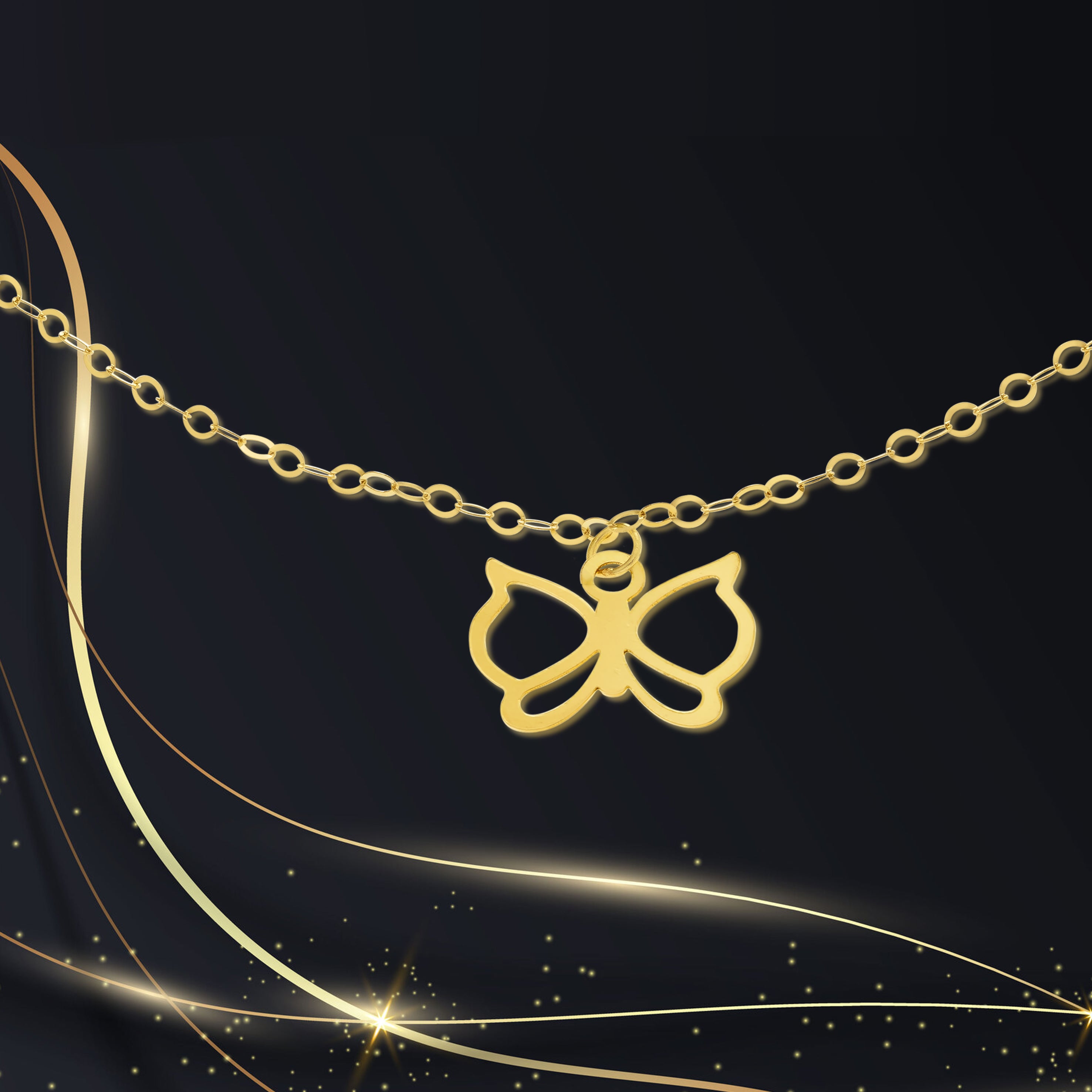 18K Pure Gold Fine Butterfly Bracelet