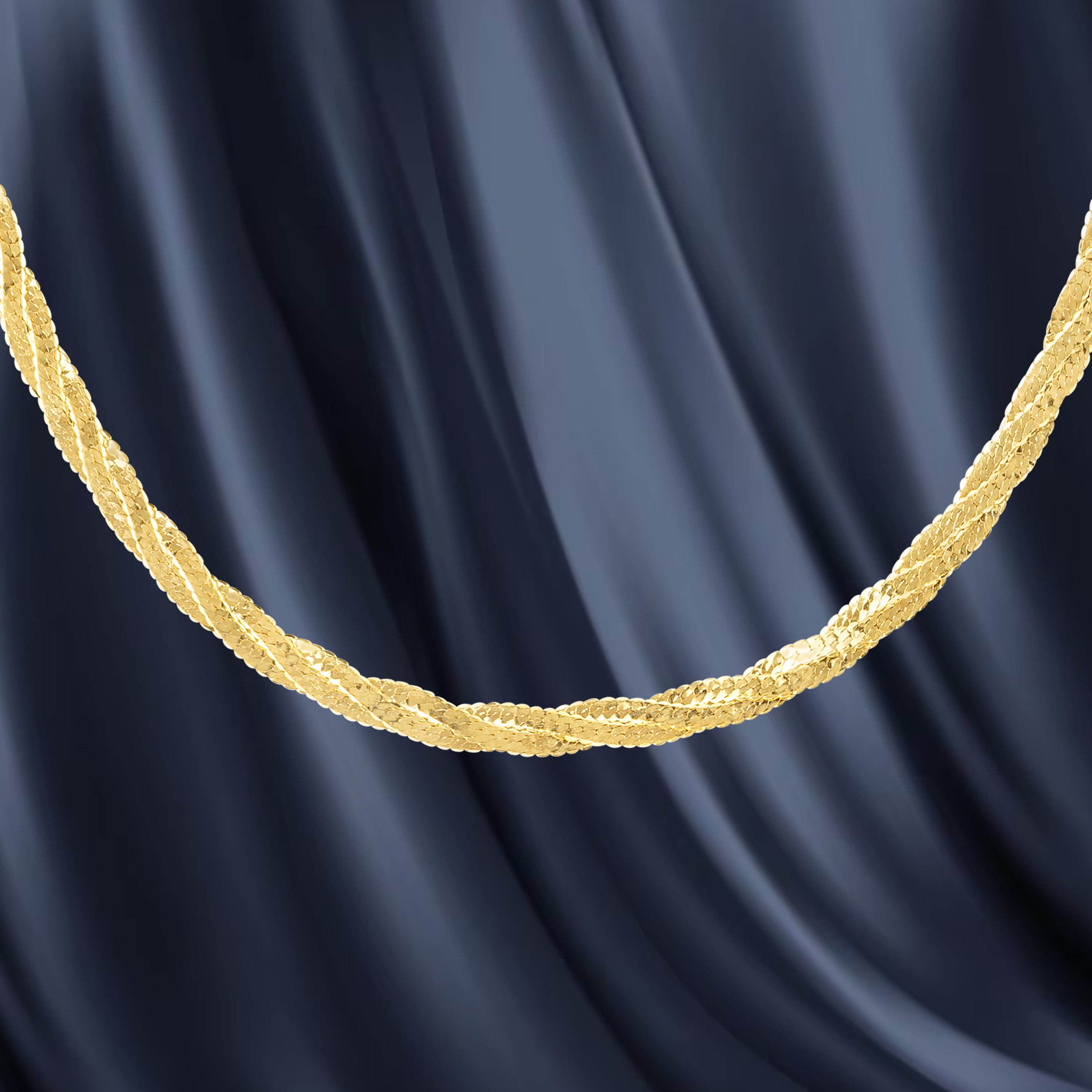 18K Pure Gold Twisted Rope Chain