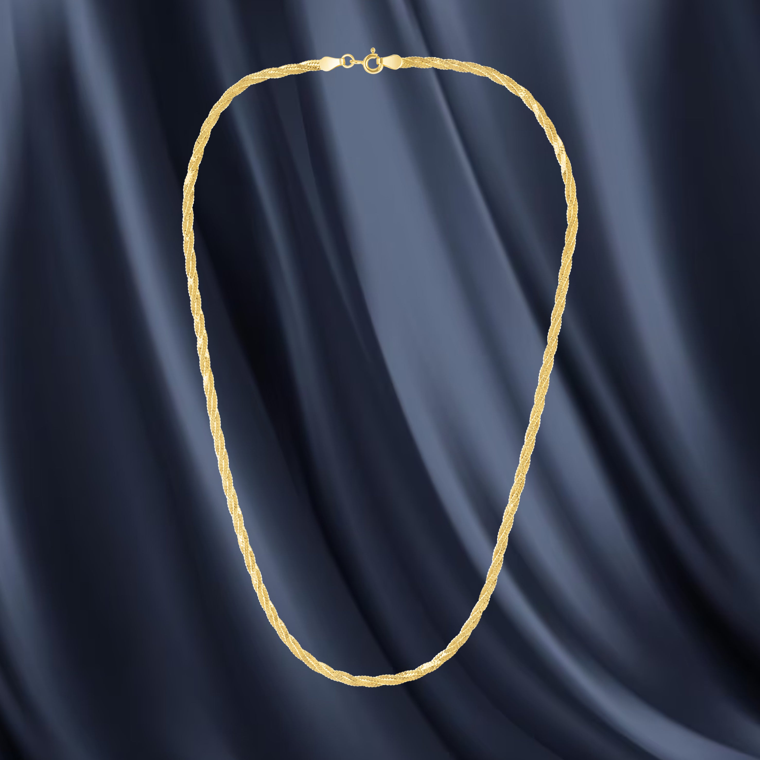 18K Pure Gold Twisted Rope Chain