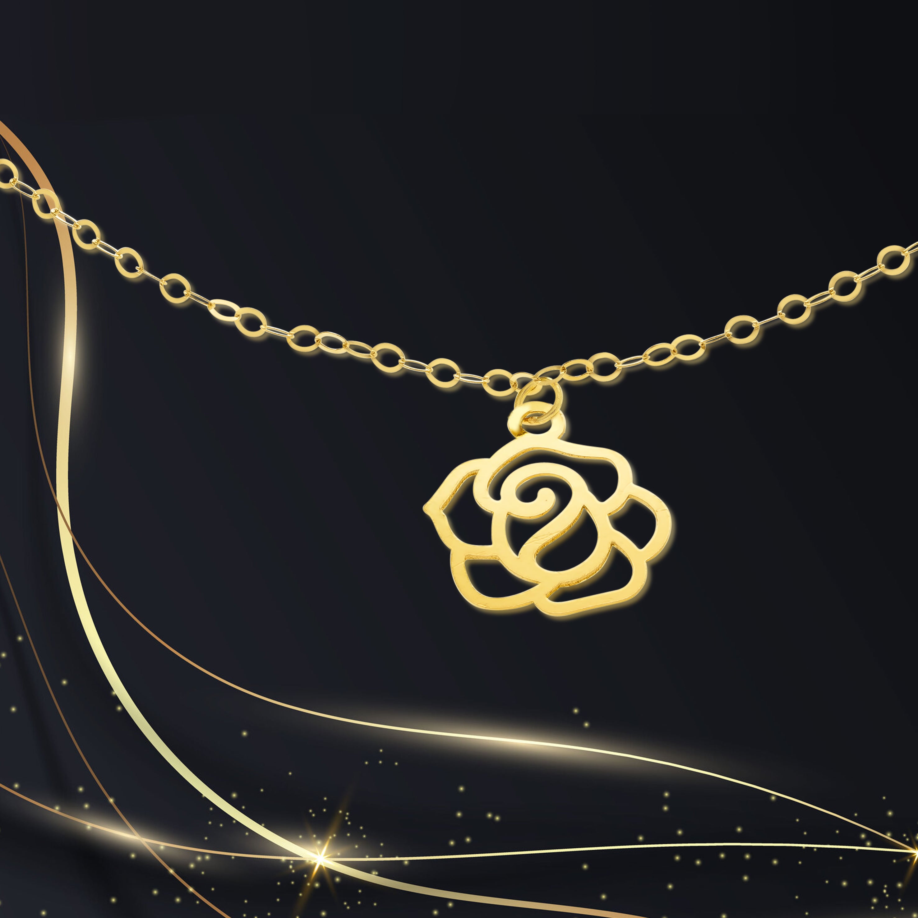 18K Pure Gold Fine Flower Bracelet