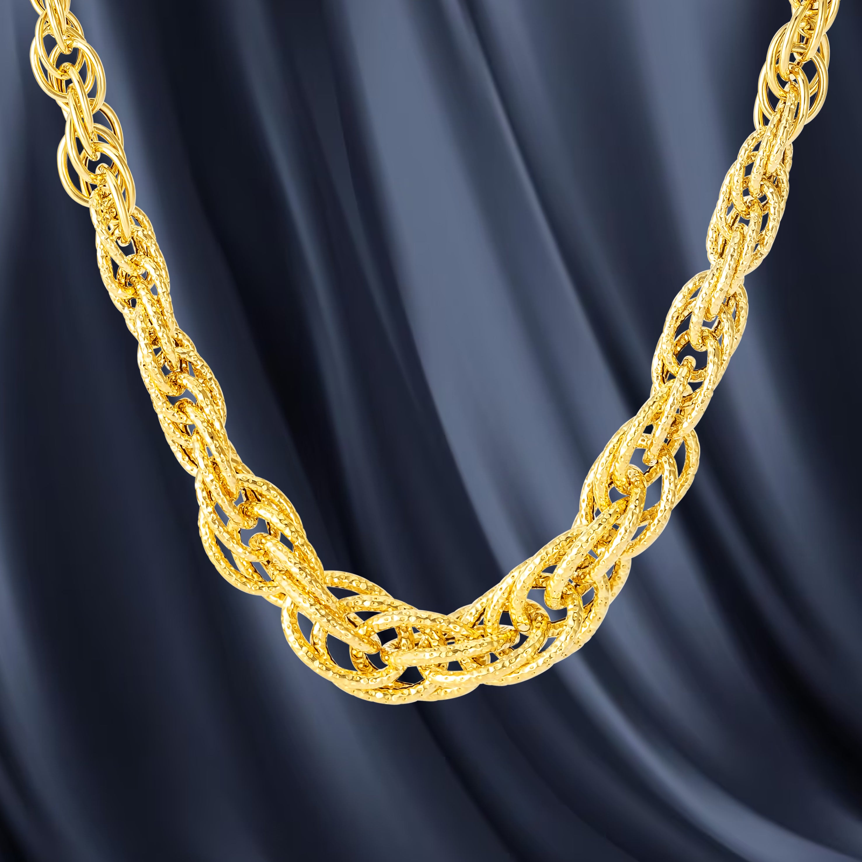 18K Pure Gold Elegant Linked Chain