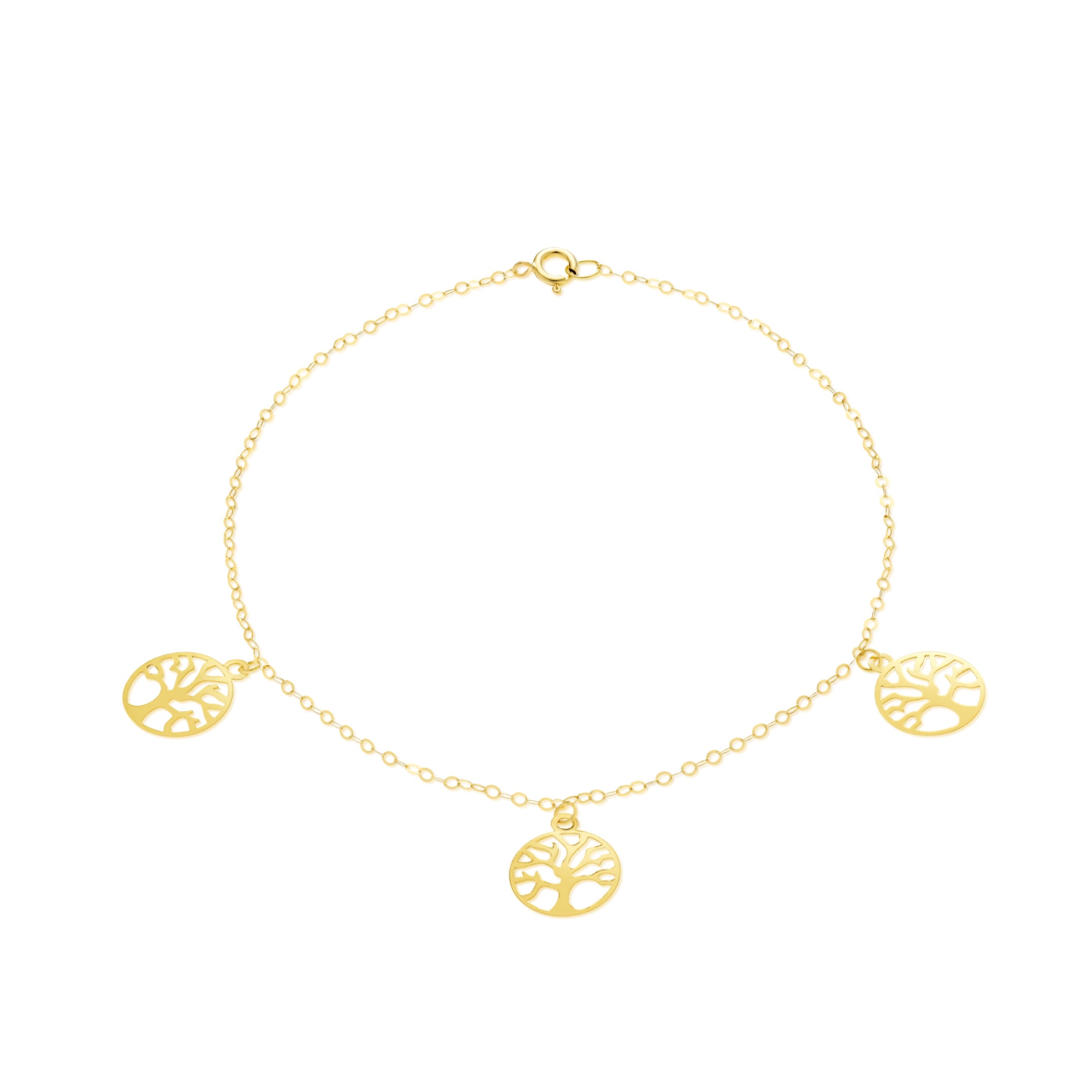 18K Pure Gold Fine Tree Bracelet