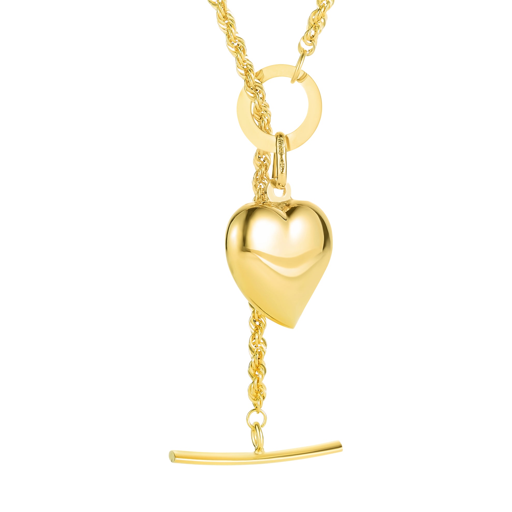 18K Pure Gold Heart Necklace