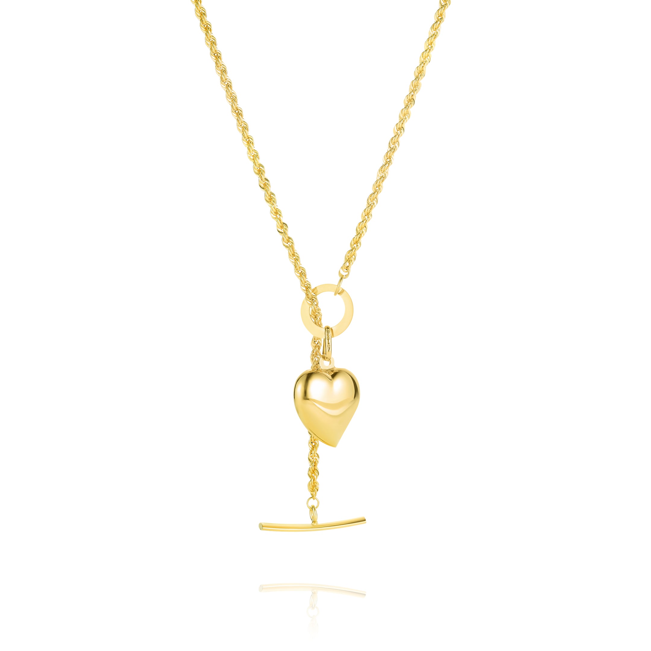 18K Pure Gold Heart Necklace