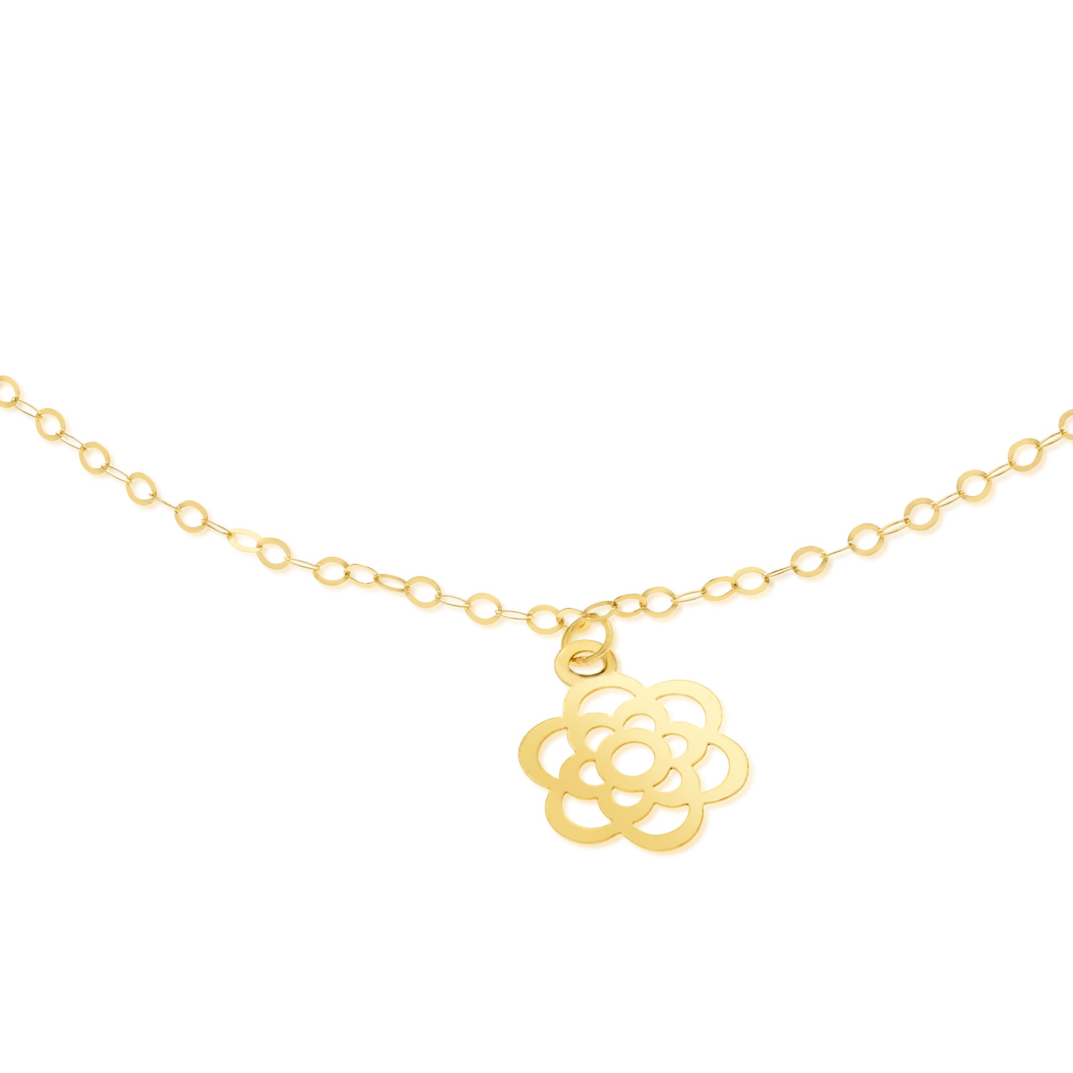 18K Pure Gold Fine Flower Bracelet