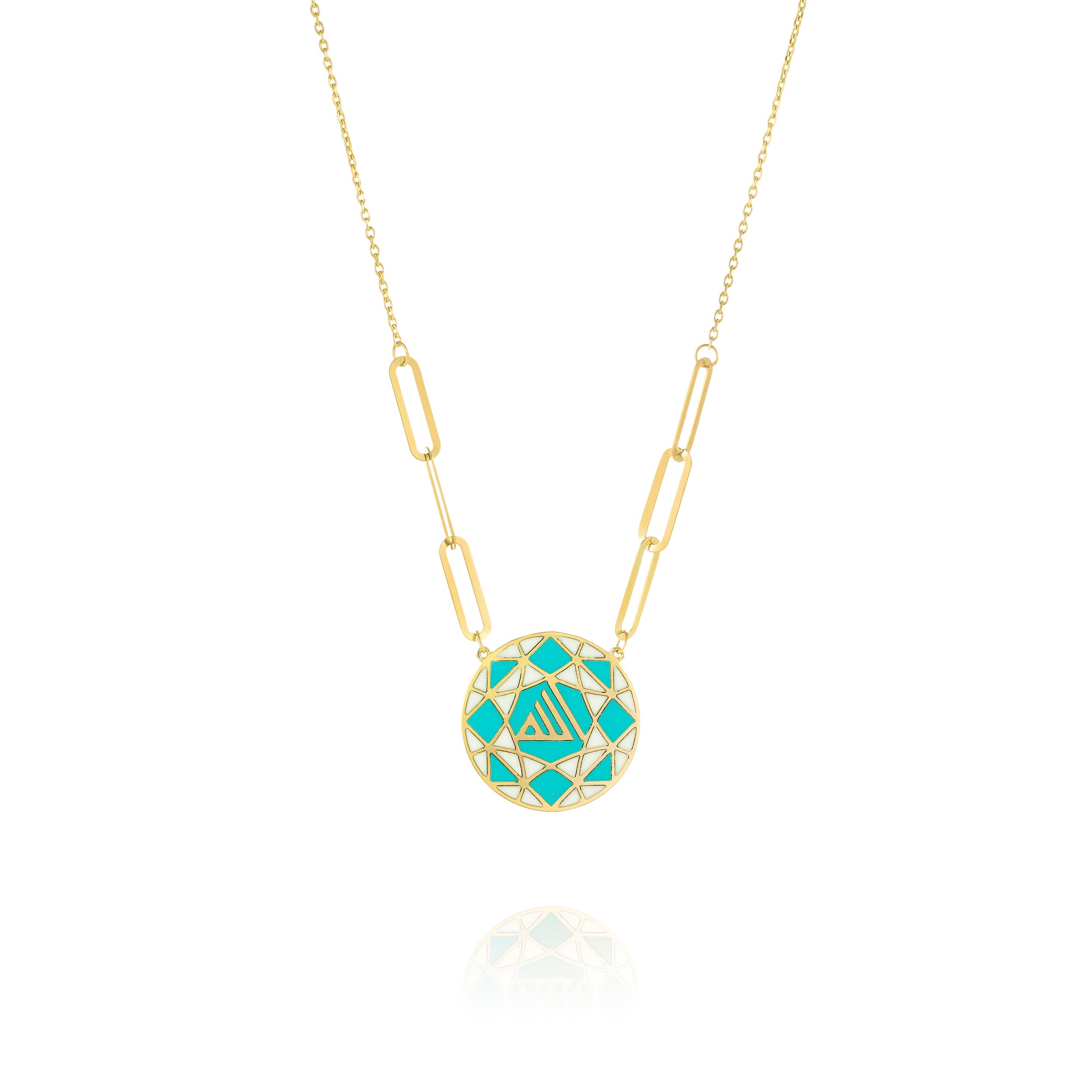 18K Pure Gold Linked Round Necklace