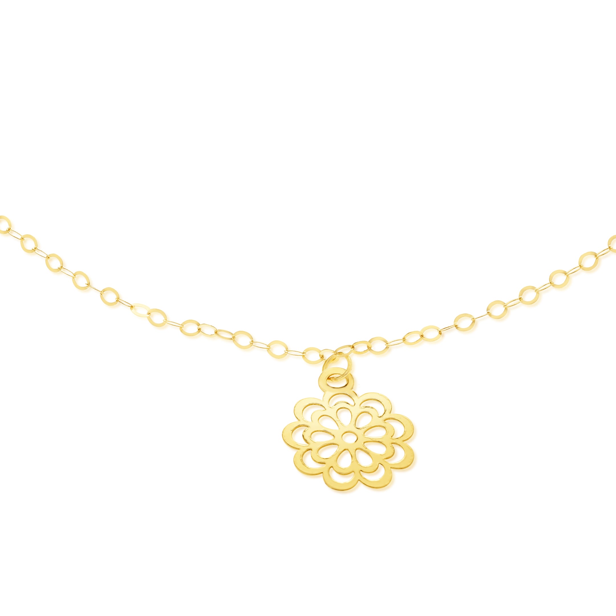 18K Pure Gold Fine Flower Bracelet