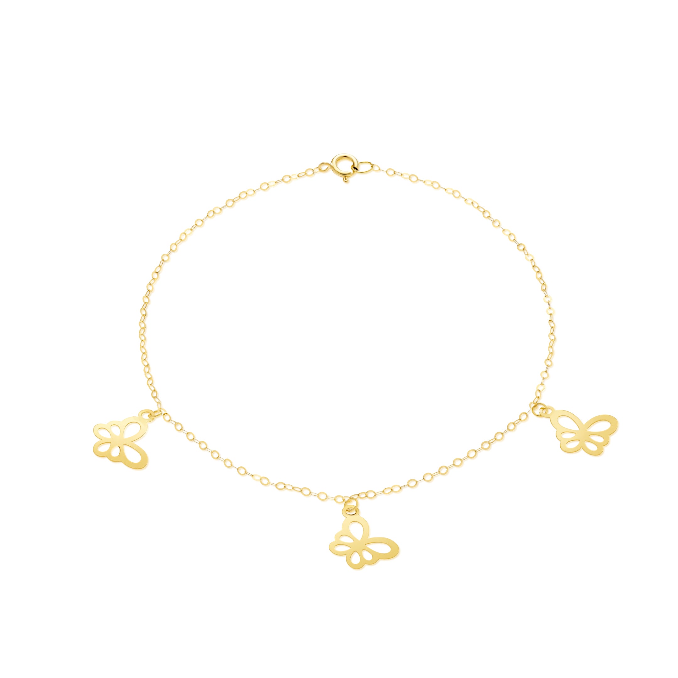 18K Pure Gold Fine Butterfly Bracelet